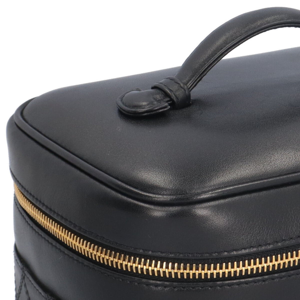 Chanel Black Leather Handbag Vanity Bag (Pre-Owned)