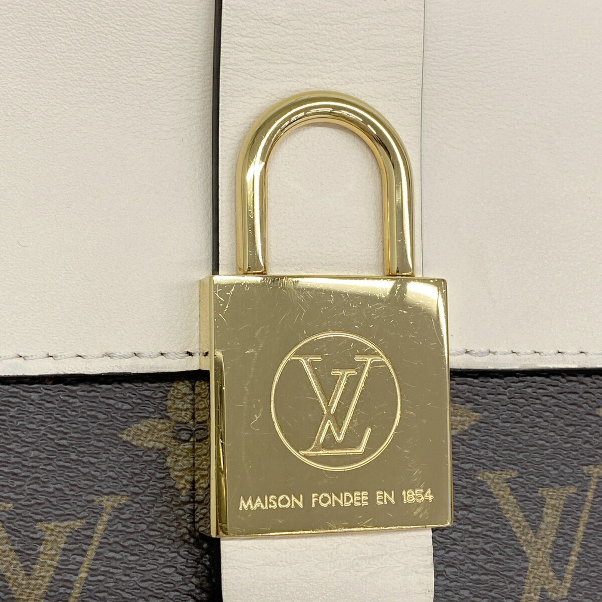 Louis Vuitton Brown Cream Handbag (Pre-Owned)