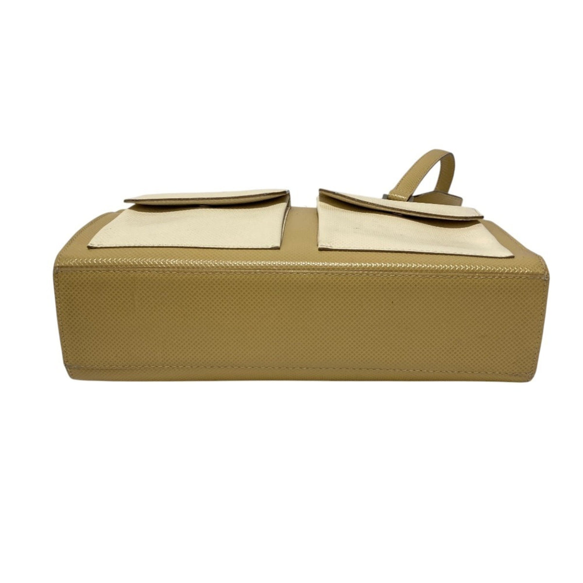 Bottega Veneta Beige White Leather Tote Bag (Pre-Owned)