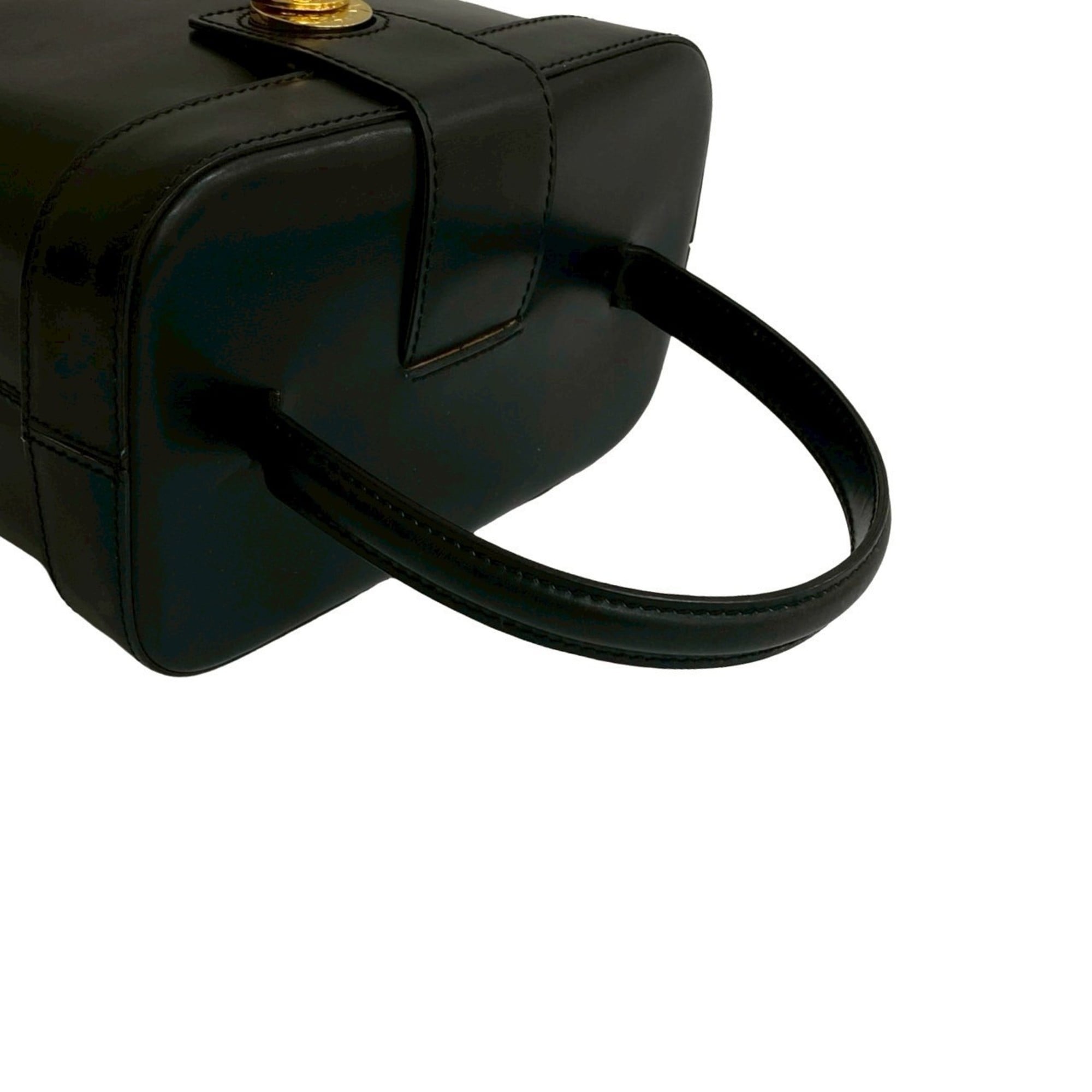 Celine Black Leather Handbag Vanity Bag (Pre-Owned)