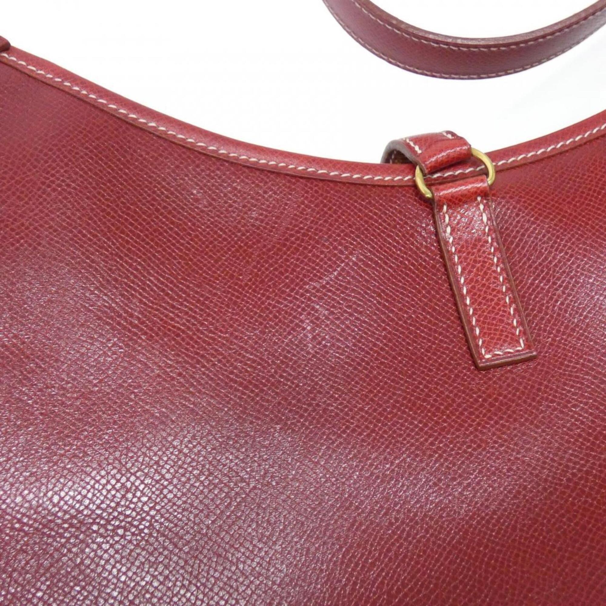 Hermes Rouge H Lisse Leather Shoulder Bag (Pre-Owned)