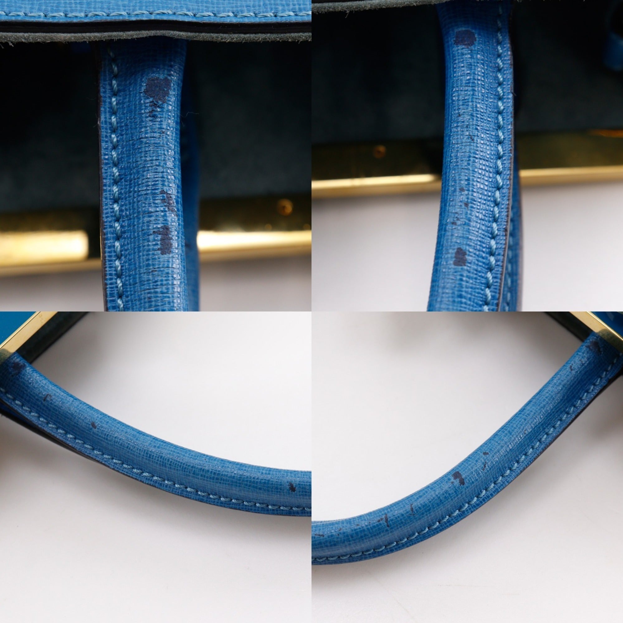 Fendi Blue Leather Handbag (Pre-Owned)