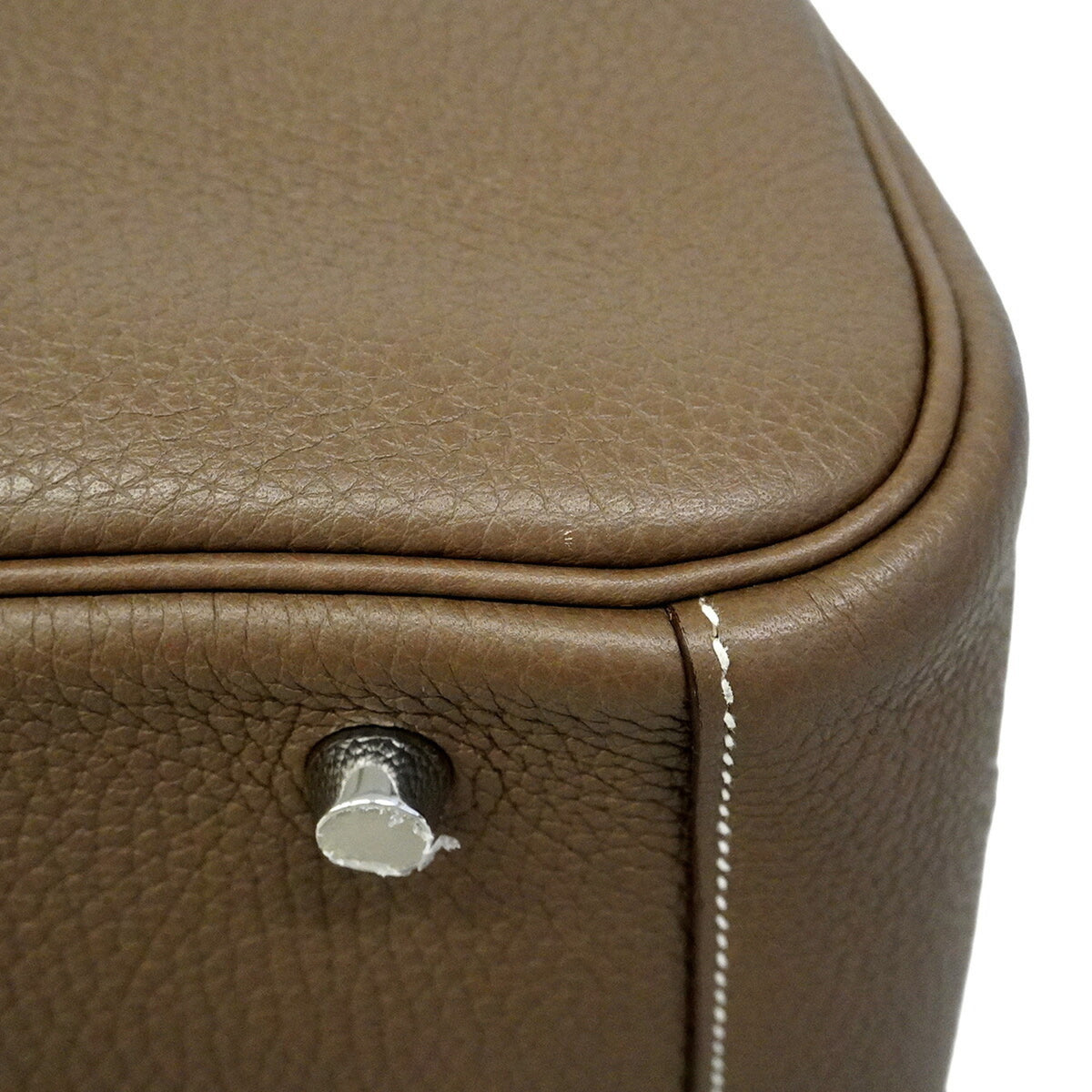 Hermes Etoupe Gray Taurillon Clemence Leather Handbag (Pre-Owned)