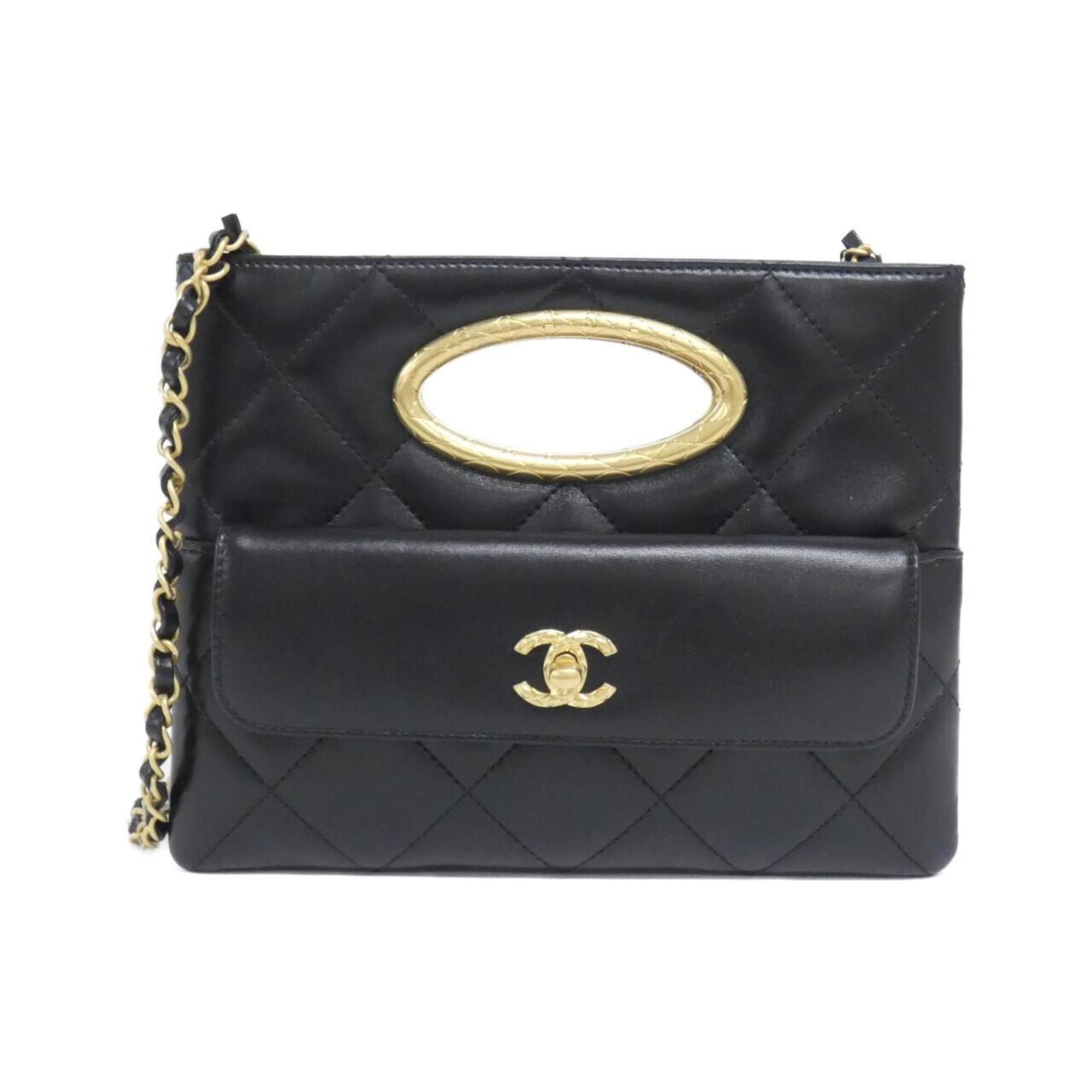 Chanel Black Leather Handbag (Pre-Owned)