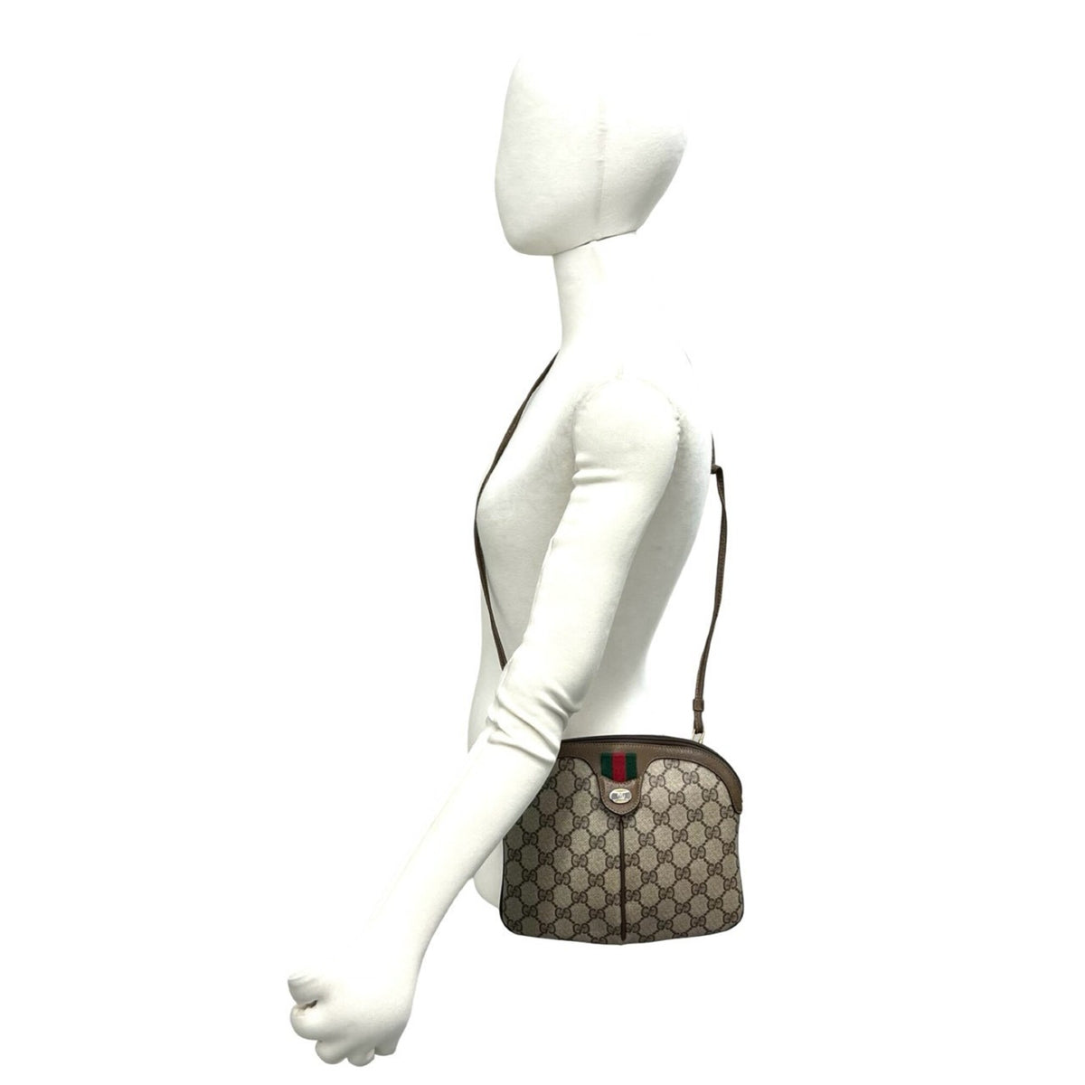 Gucci Brown Leather Pvc Pochette Shoulder Bag (Pre-Owned)