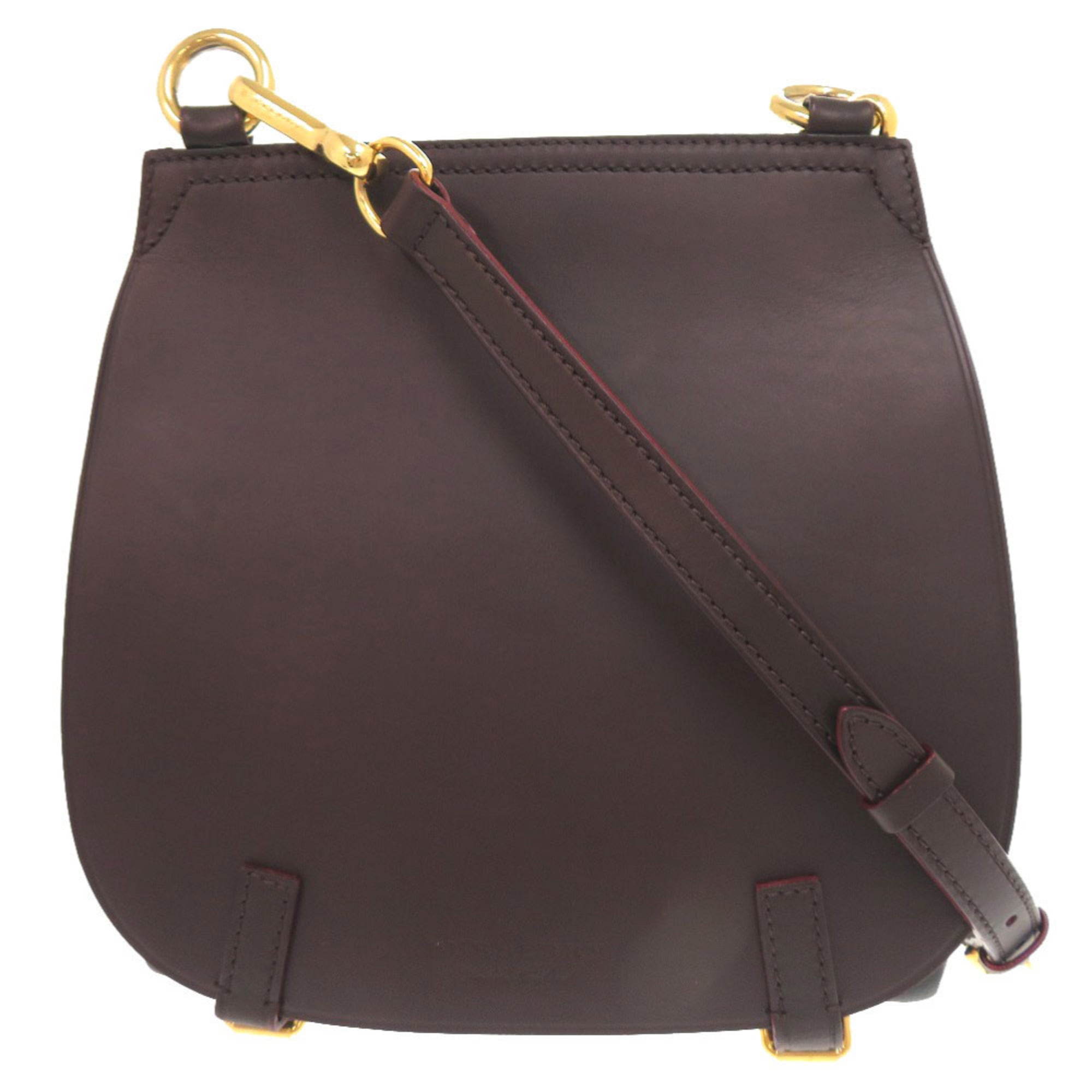 Burberry Black Dark Brown Leather Shoulder Bag (Pre-Owned)
