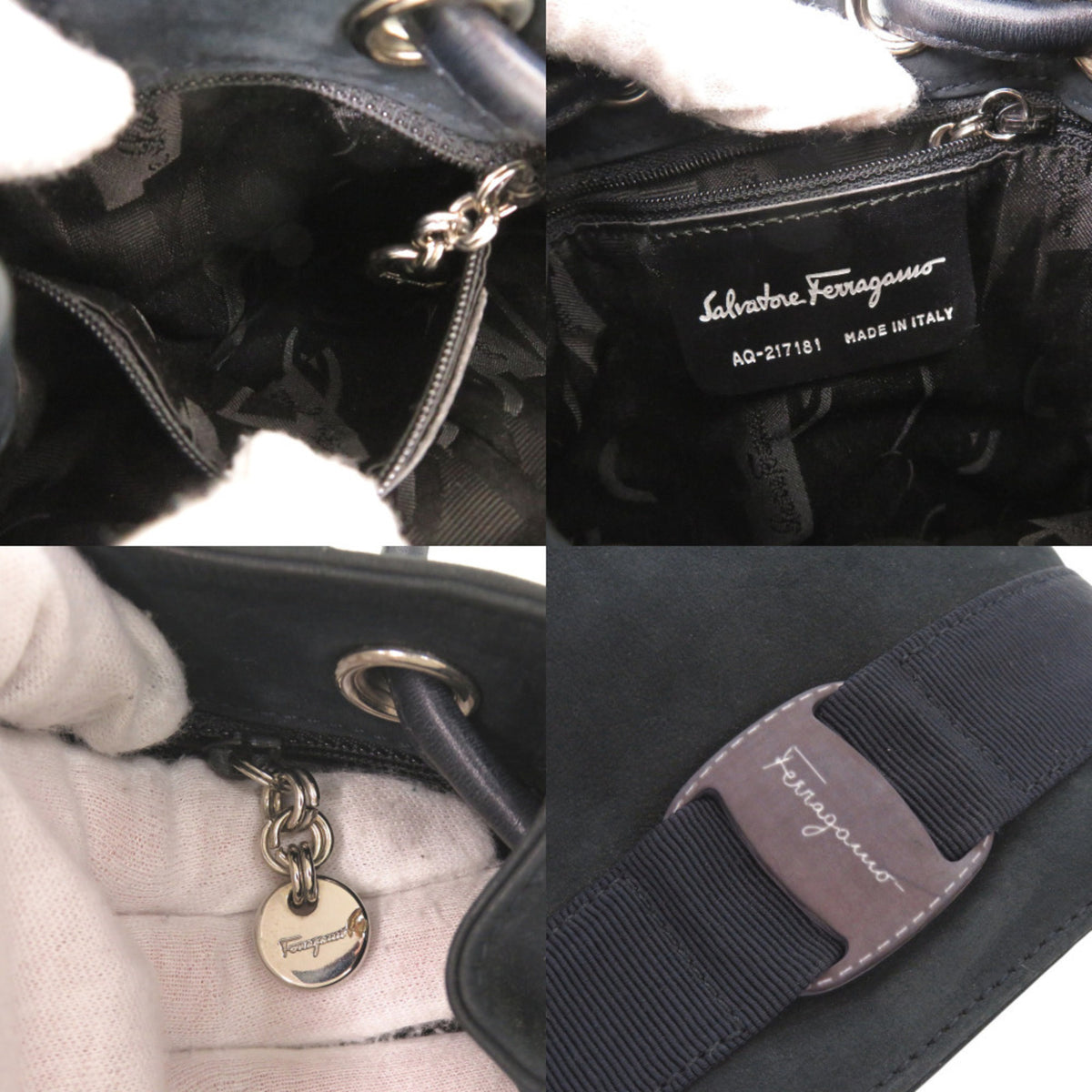 Salvatore Ferragamo Navy Suede Shoulder Bag (Pre-Owned)