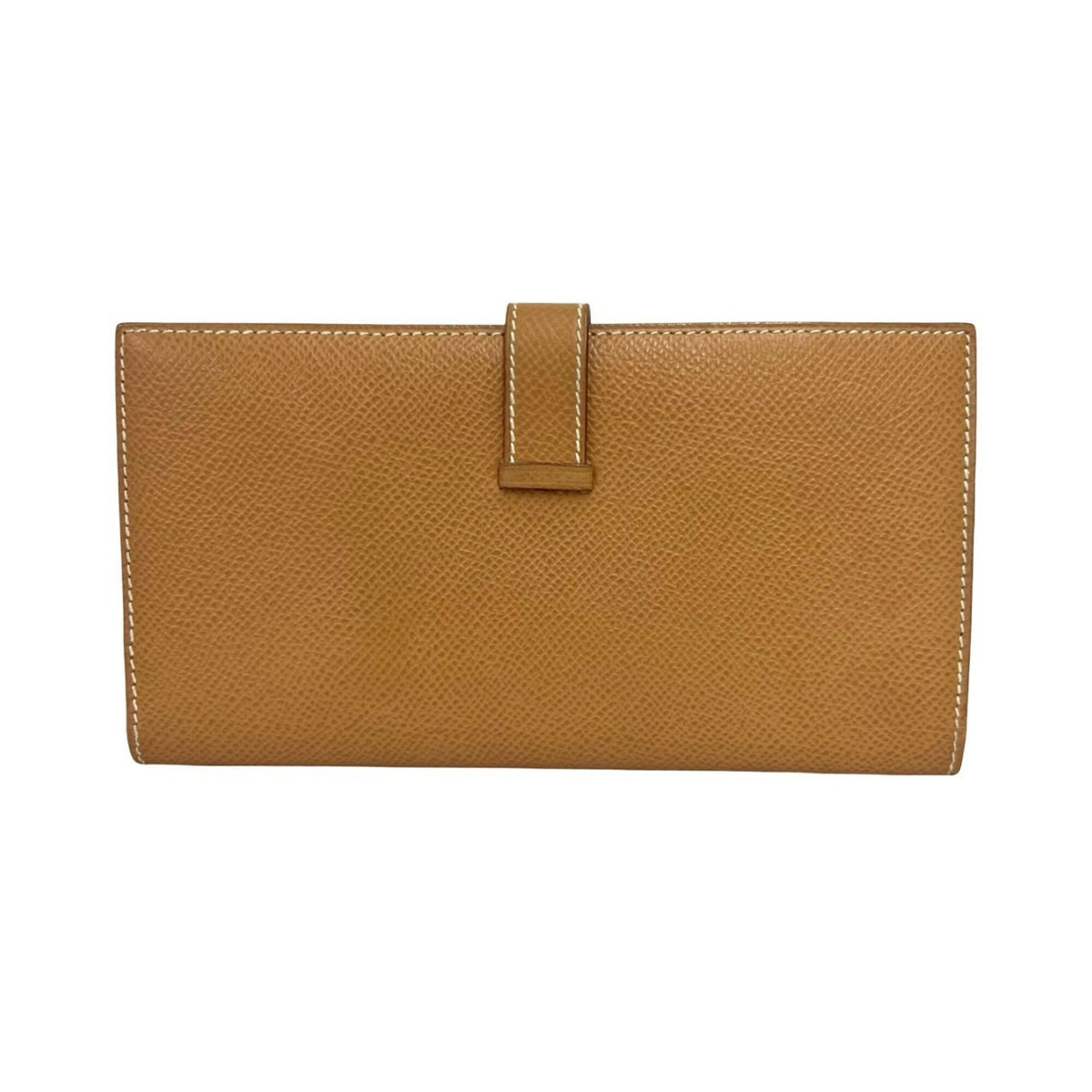 Hermes Brown Courchevel Leather Long Wallet (Bi-Fold) (Pre-Owned)