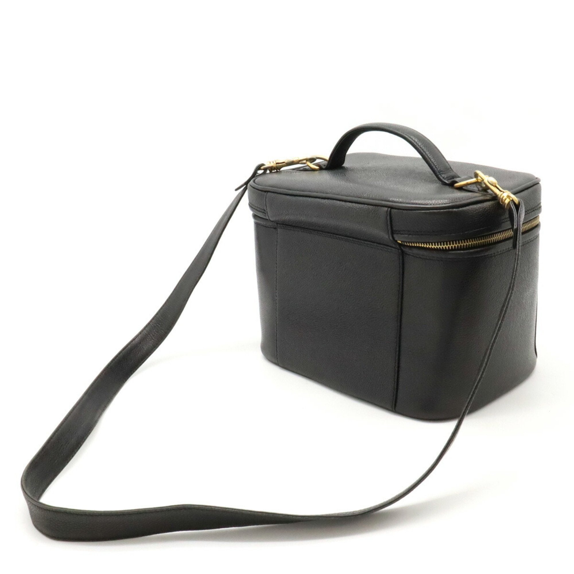 Chanel Caviar Skin Black Caviar Leather Handbag Pouch Shoulder Bag Vanity Bag (Pre-Owned)