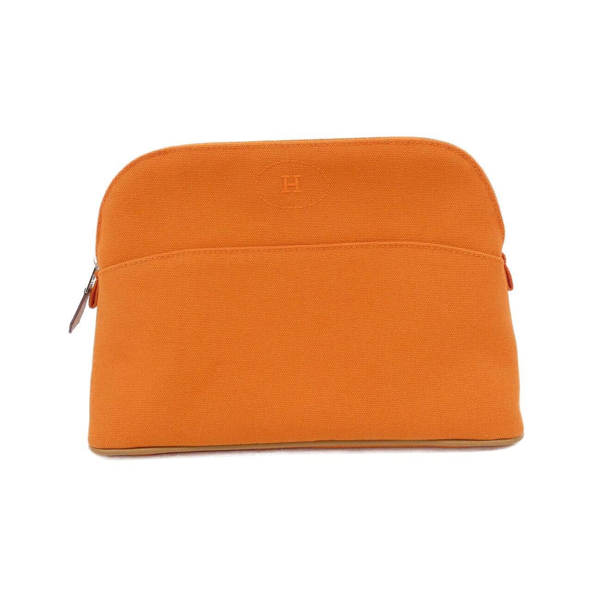 Hermes Feu Orange Canvas Handbag Pouch (Pre-Owned)