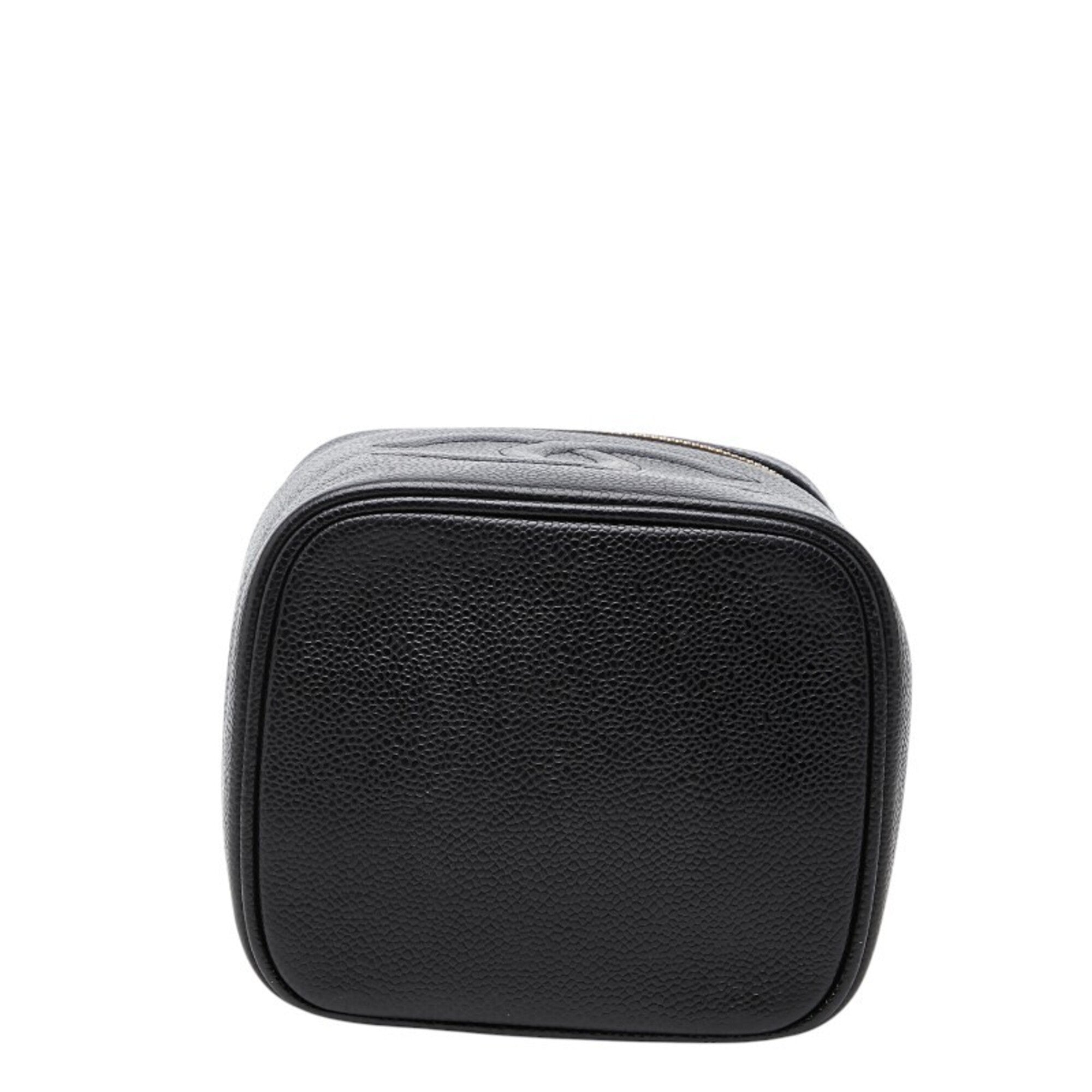 Chanel Black Grained Calfskin Handbag Vanity Bag (Pre-Owned)
