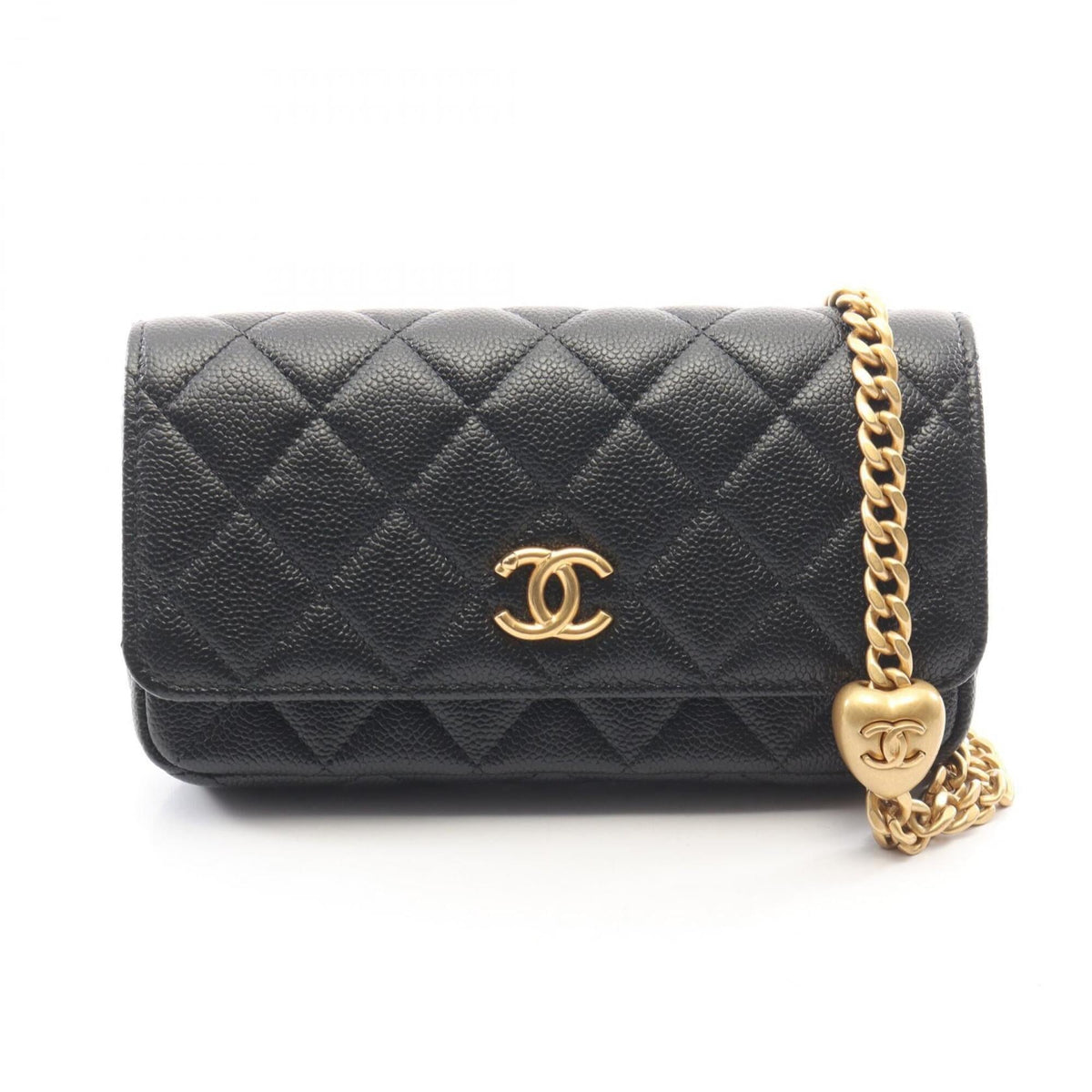 Chanel Black Grained Calfskin Handbag Shoulder Bag (Pre-Owned)