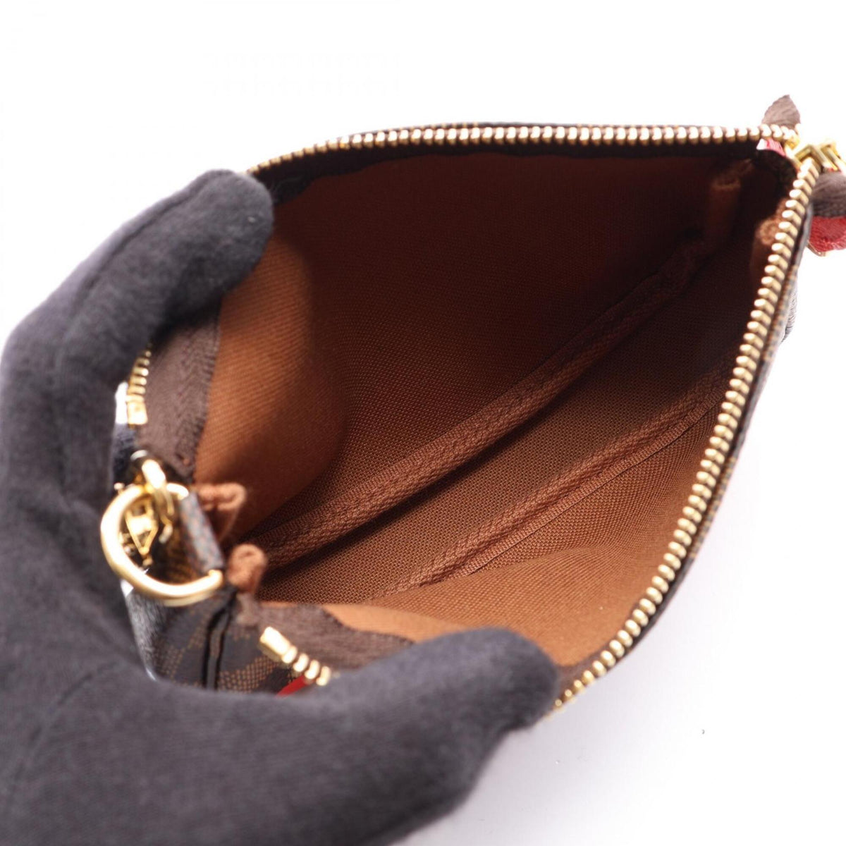 Louis Vuitton Brown Multi-Color Coated Canvas Leather Handbag Pochette (Pre-Owned)