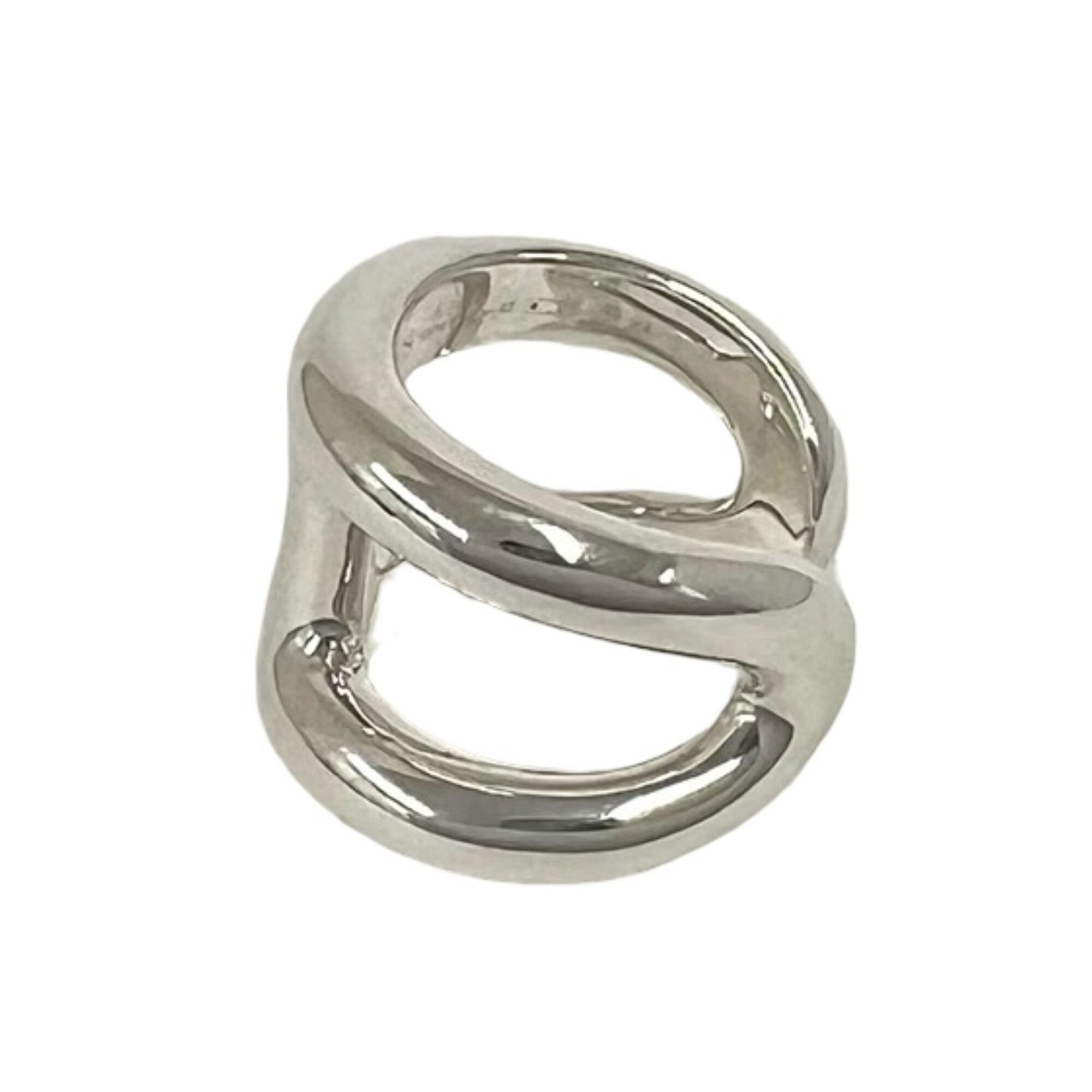 Hermes Silver Silver 925 Band Ring (Pre-Owned)