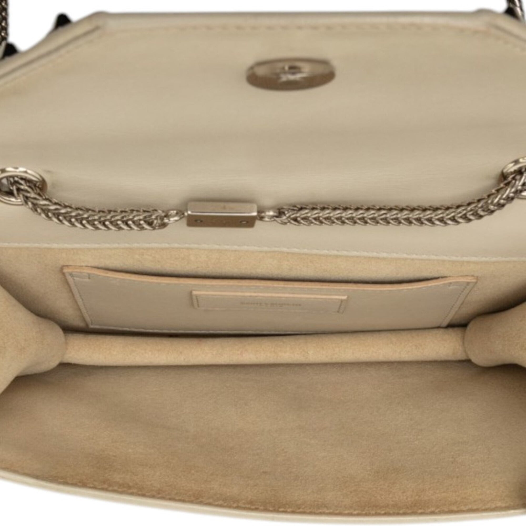 Saint Laurent Beige Gray Beige Leather Shoulder Bag (Pre-Owned)