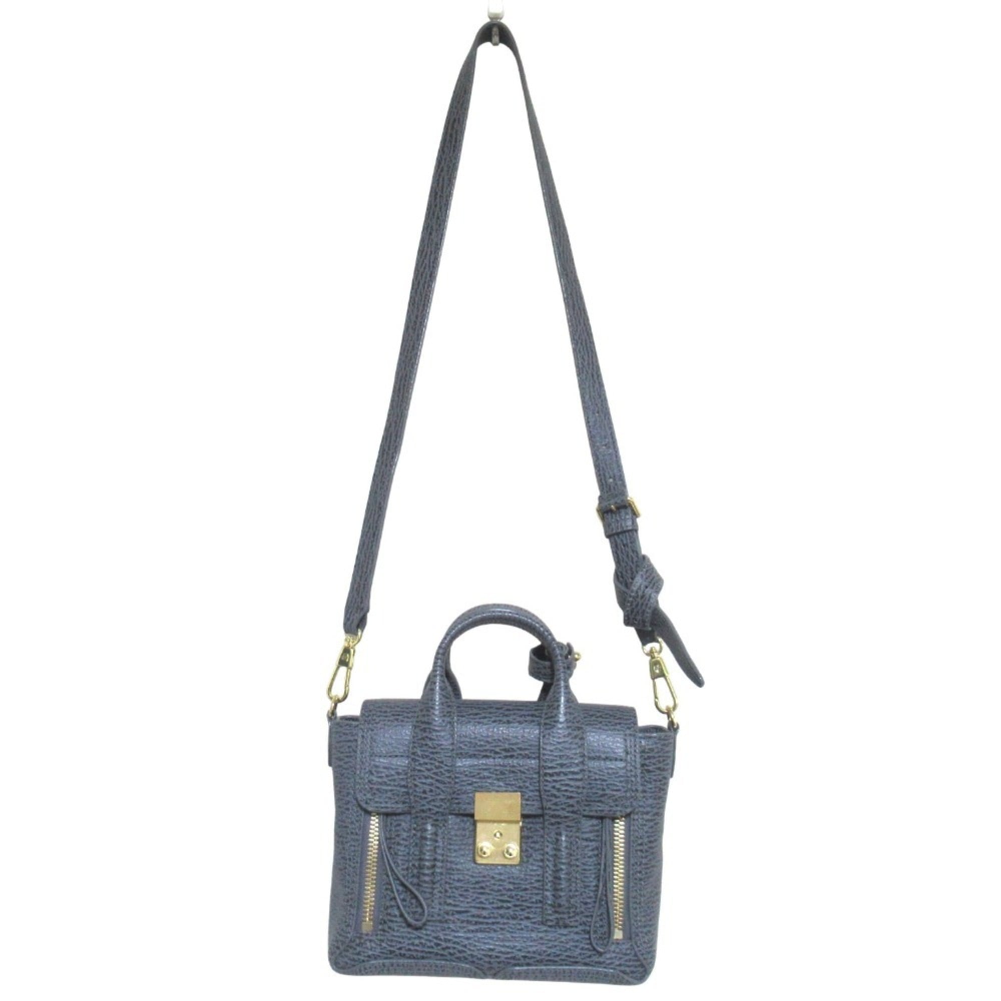 3.1 Phillip Lim Gray Leather Handbag Shoulder Bag (Pre-Owned)
