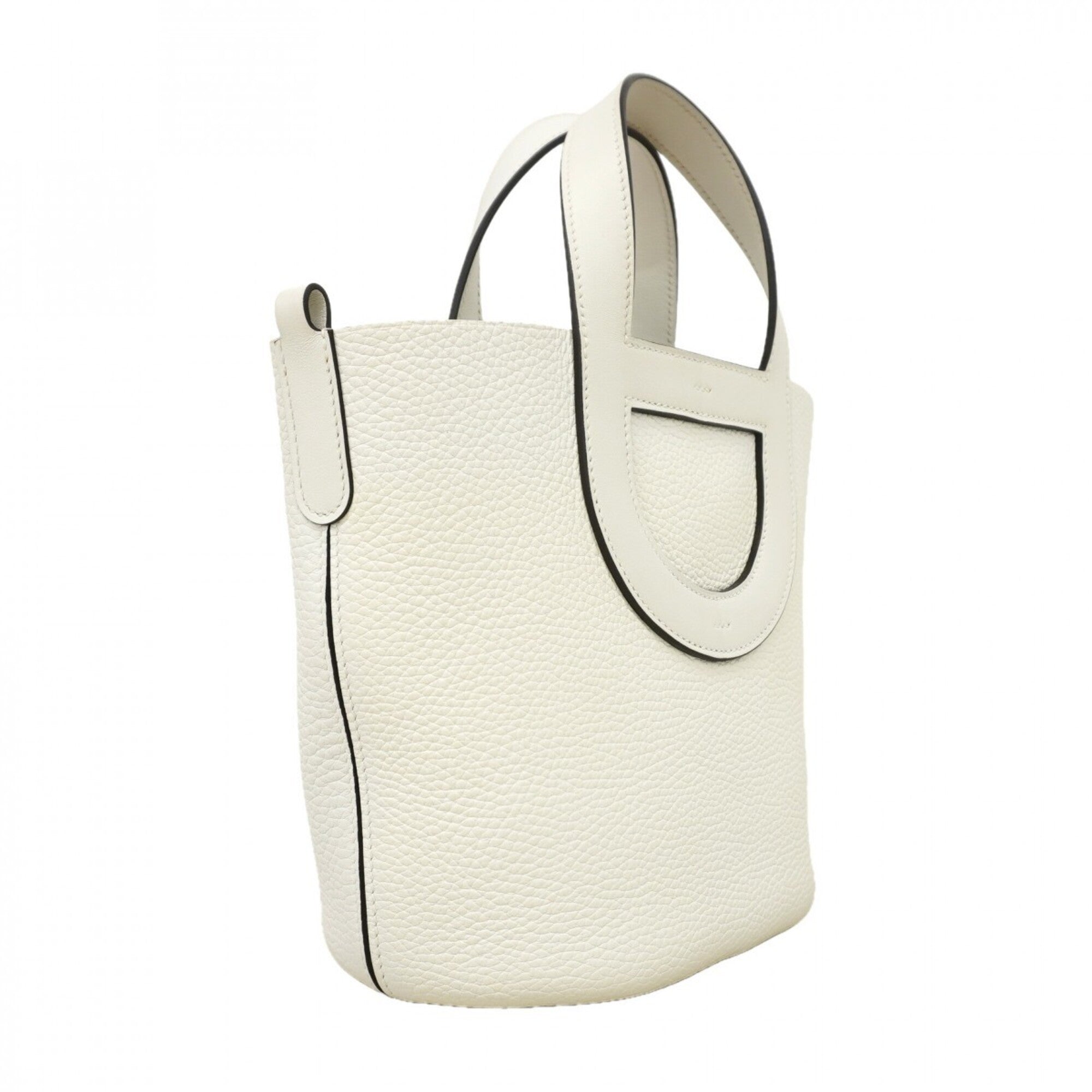 Hermes White Taurillon Clemence Leather Handbag (Pre-Owned)