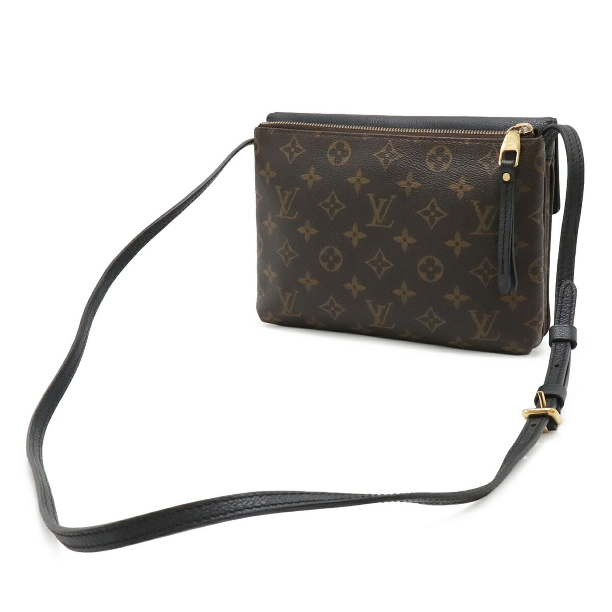 Louis Vuitton Monogram Black Noir Monogram Leather Pochette Shoulder Bag (Pre-Owned)
