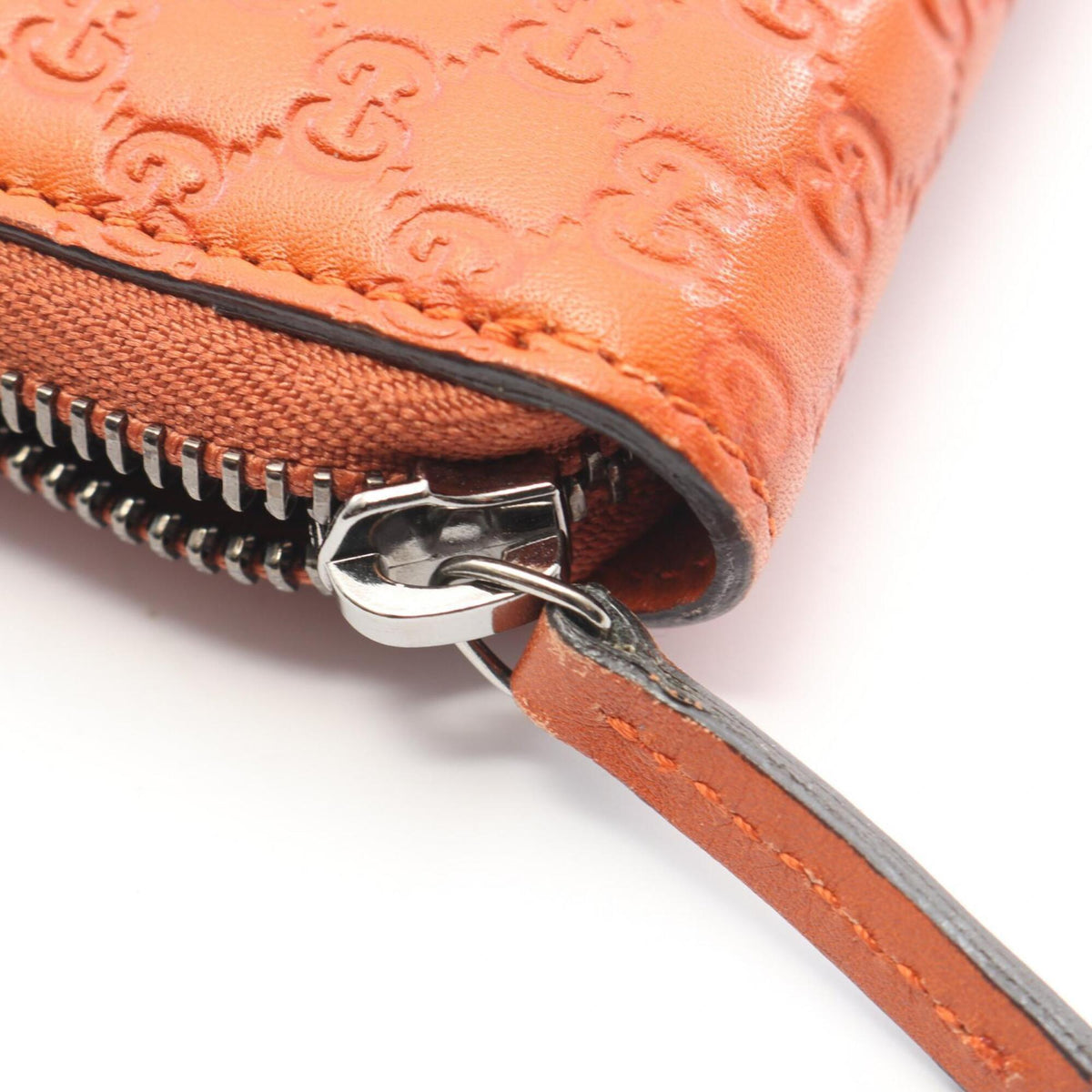 Gucci Orange Leather Long Wallet (Bi-Fold) (Pre-Owned)
