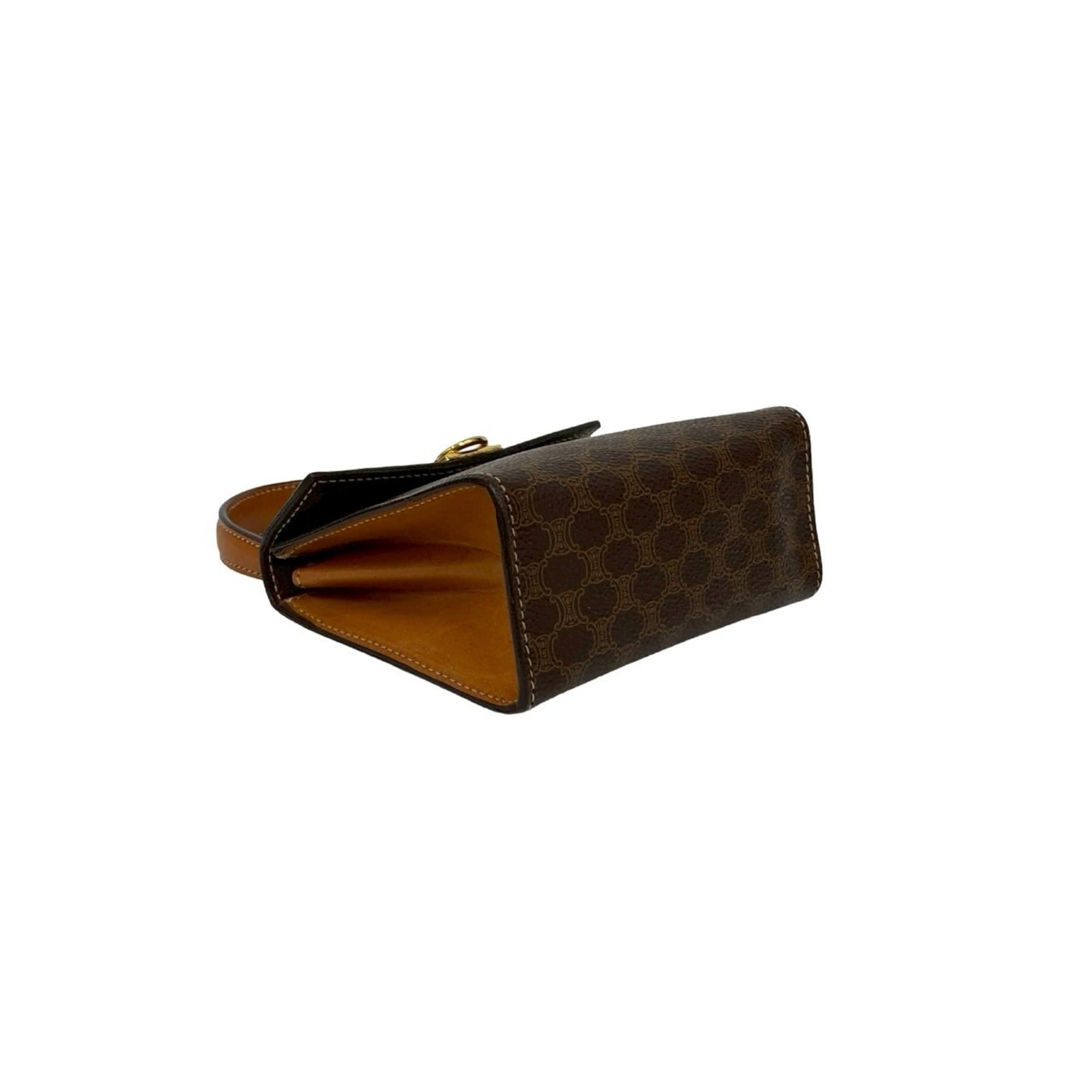 Celine Brown Leather Pvc Handbag Shoulder Bag (Pre-Owned)