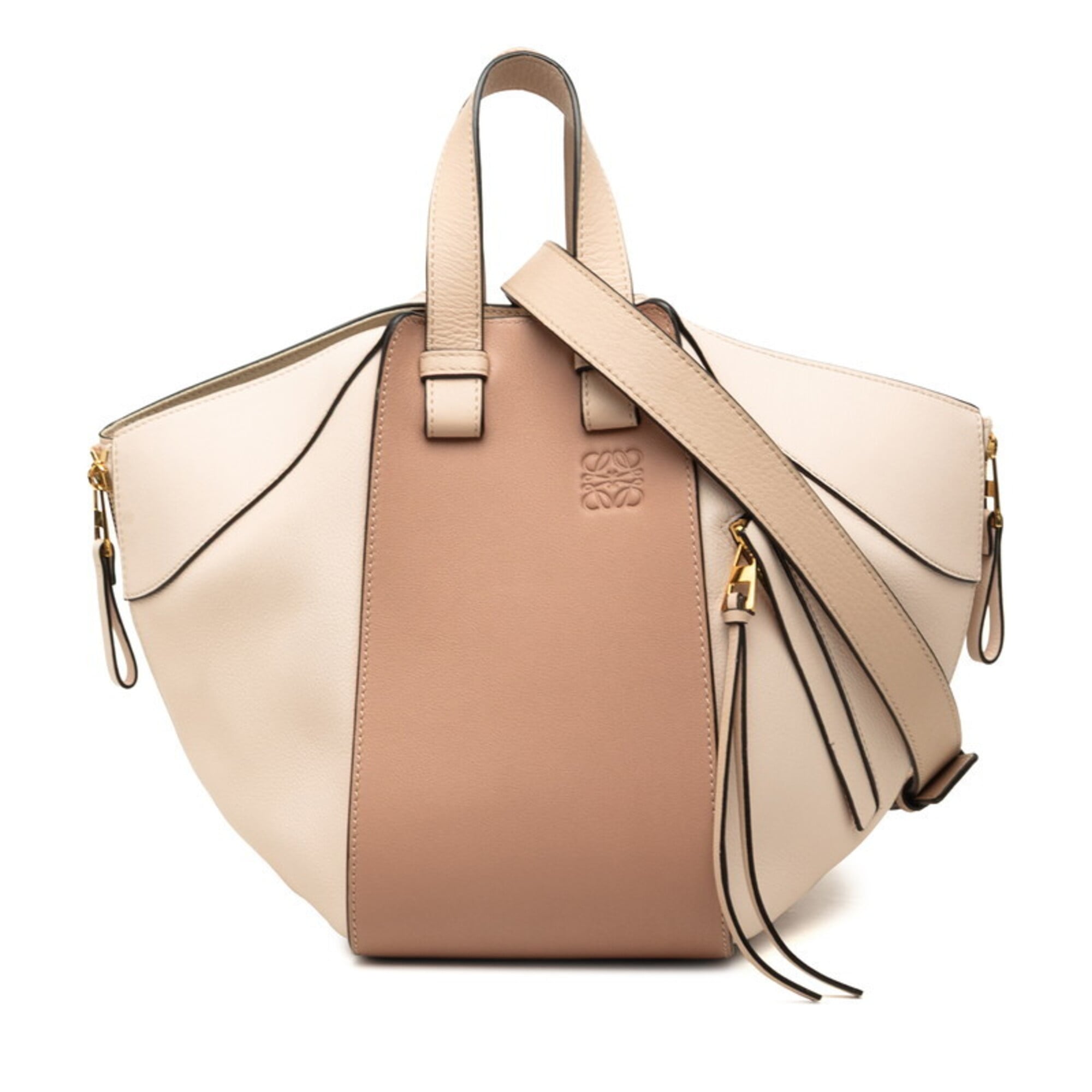 Loewe Pink Beige Leather Handbag Shoulder Bag (Pre-Owned)