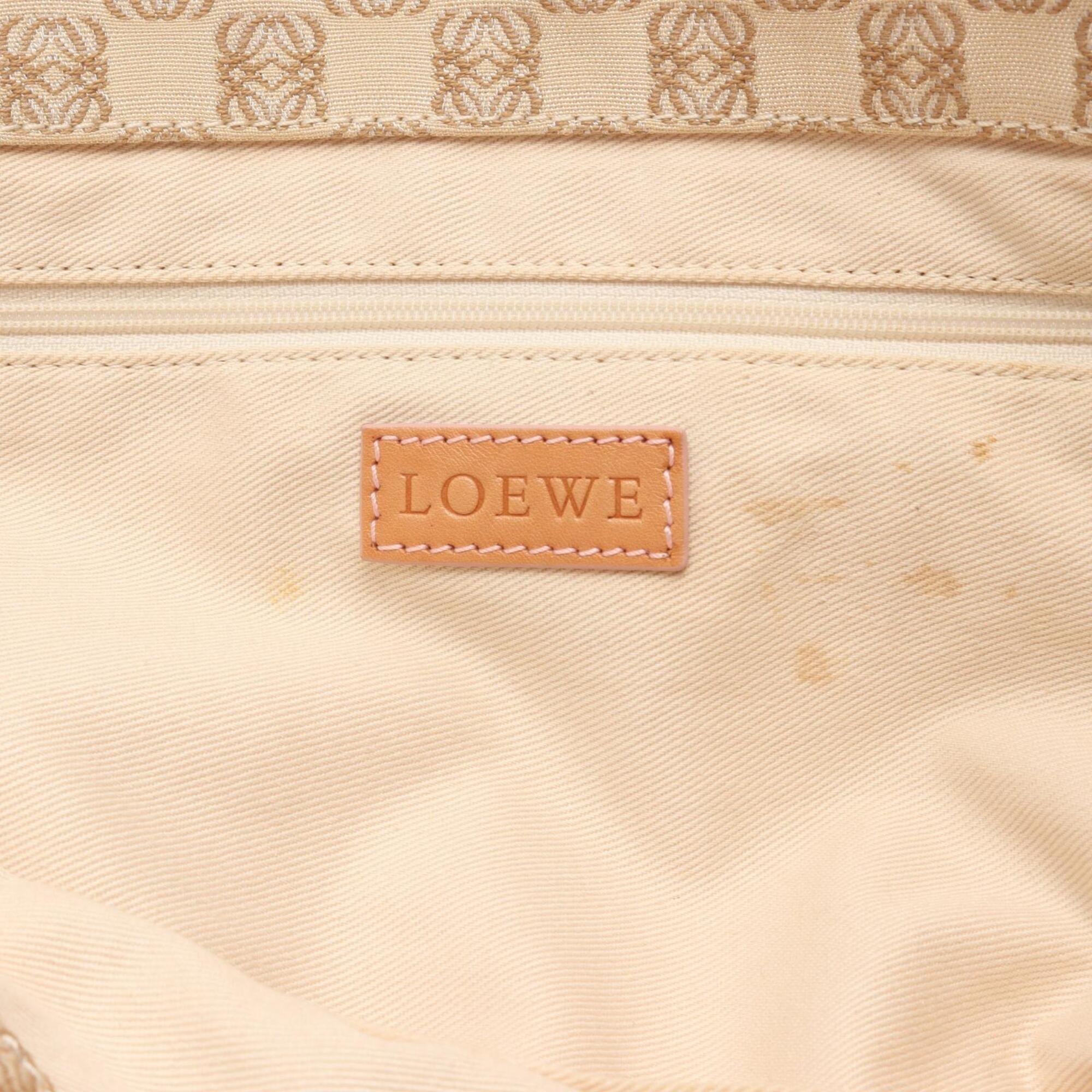 Loewe Beige Brown Canvas Leather Handbag Tote Bag (Pre-Owned)