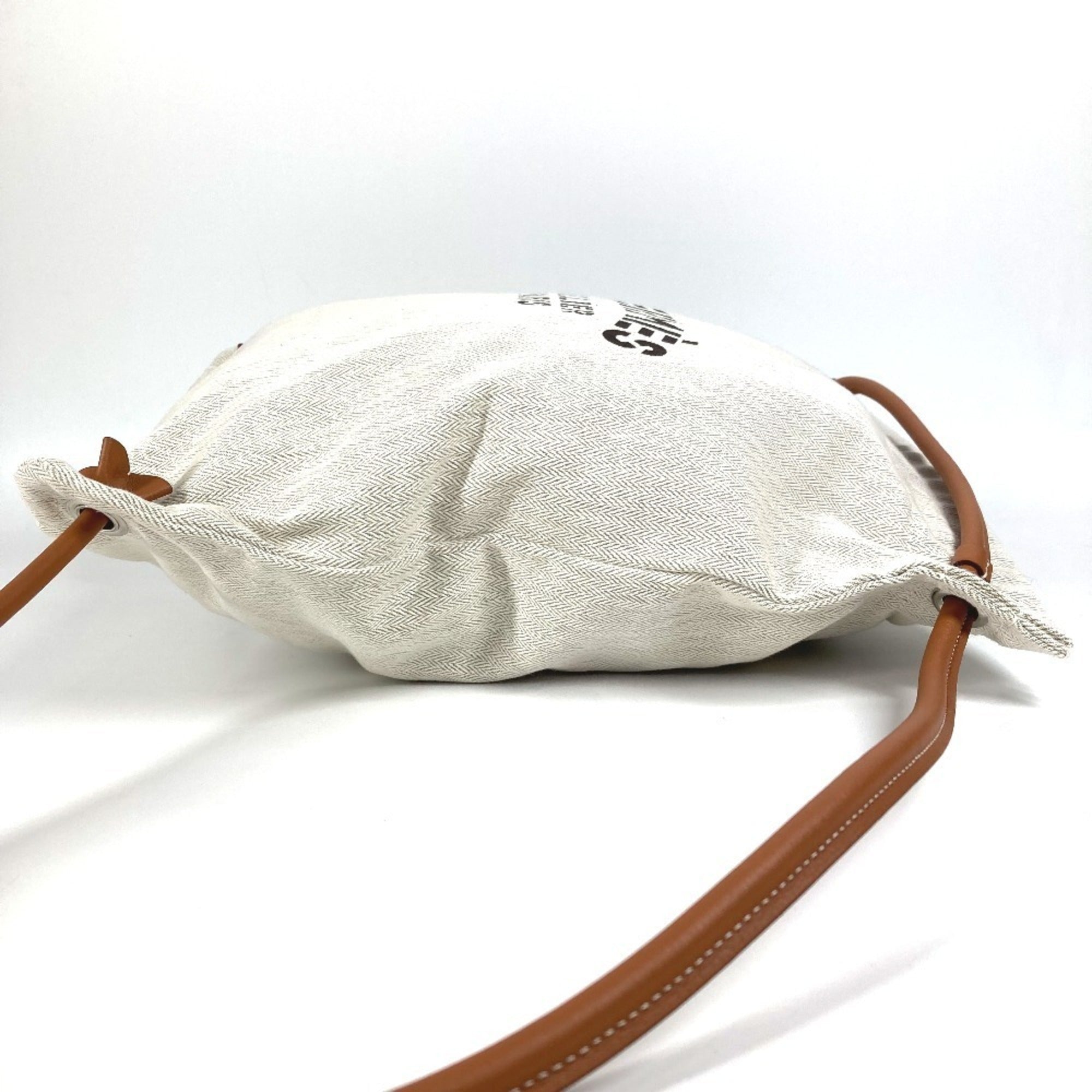 Hermes Beige Brown Toile Chevron Barenia Leather Backpack (Pre-Owned)
