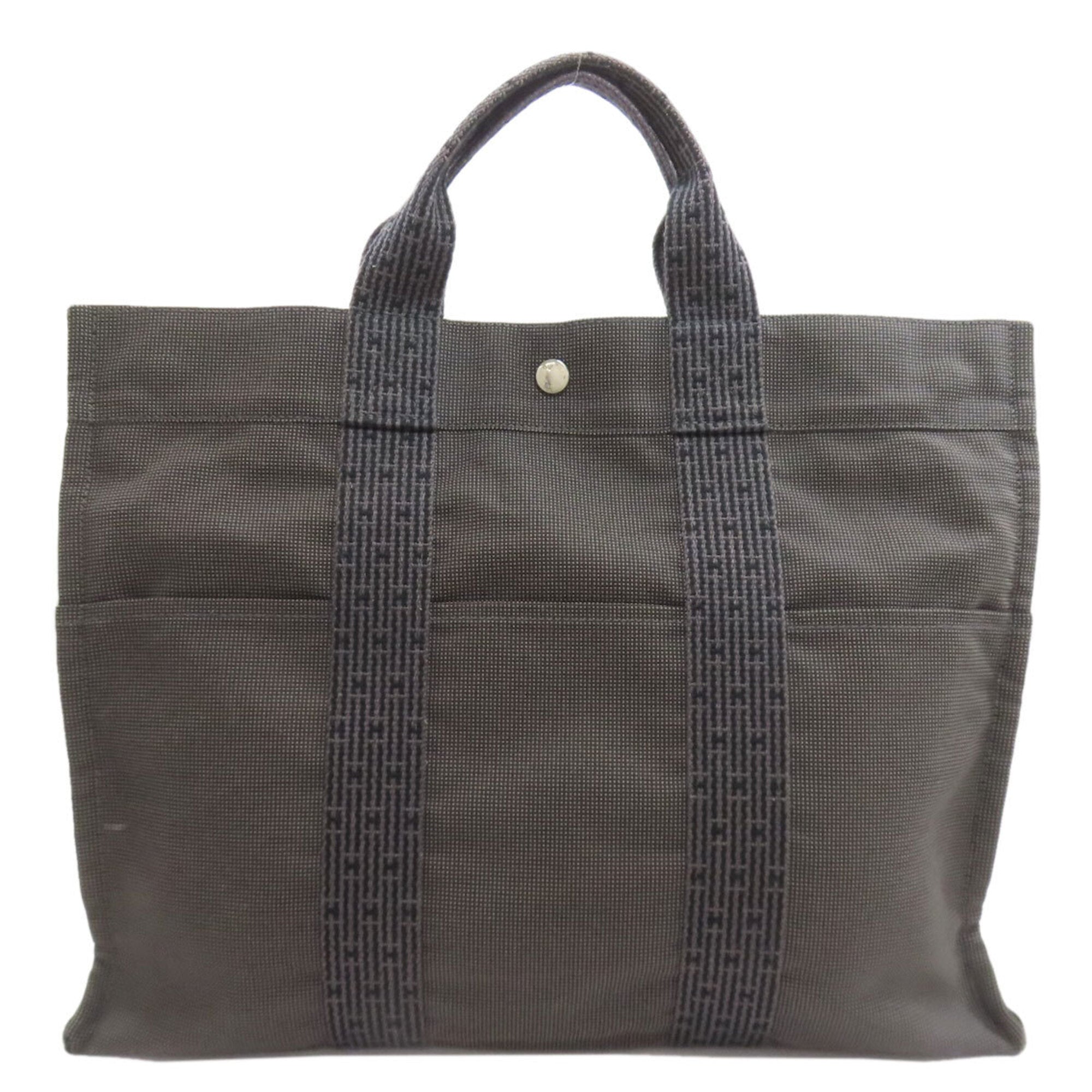 Hermes Gray Canvas Handbag (Pre-Owned)