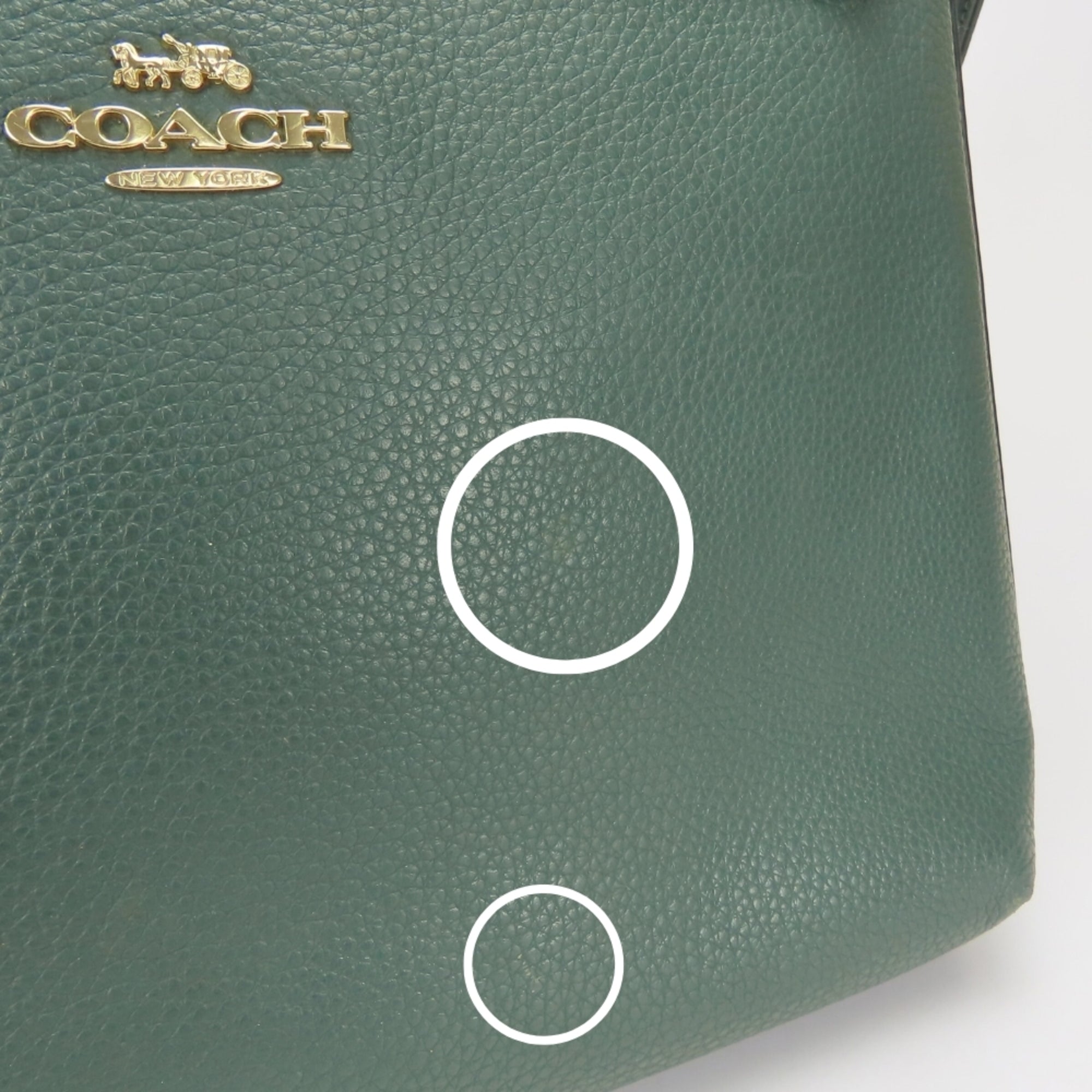 Coach Dark Green Leather Shoulder Bag (Pre-Owned)