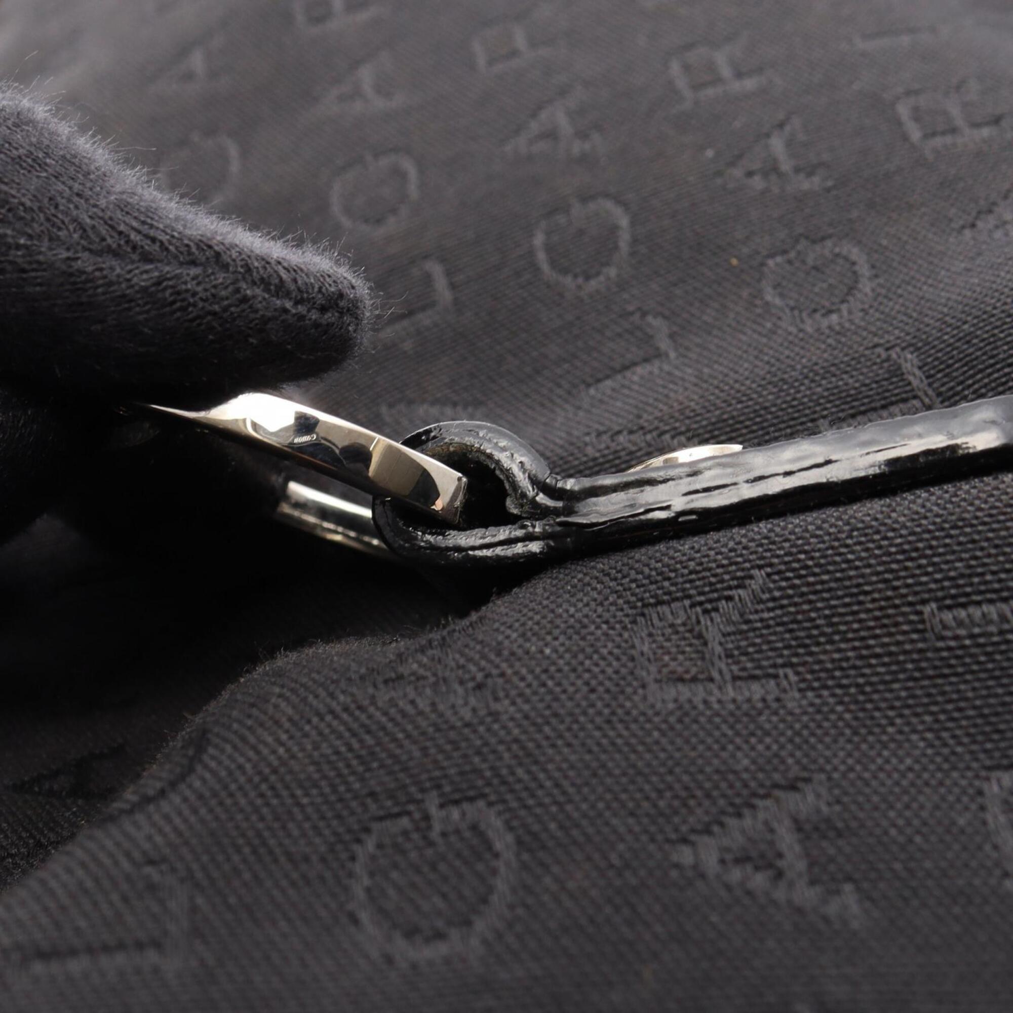 Bvlgari Black Canvas Leather Handbag Tote Bag (Pre-Owned)