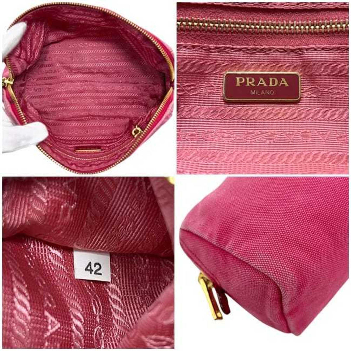 Prada Pink Canvas Pouch (Pre-Owned)