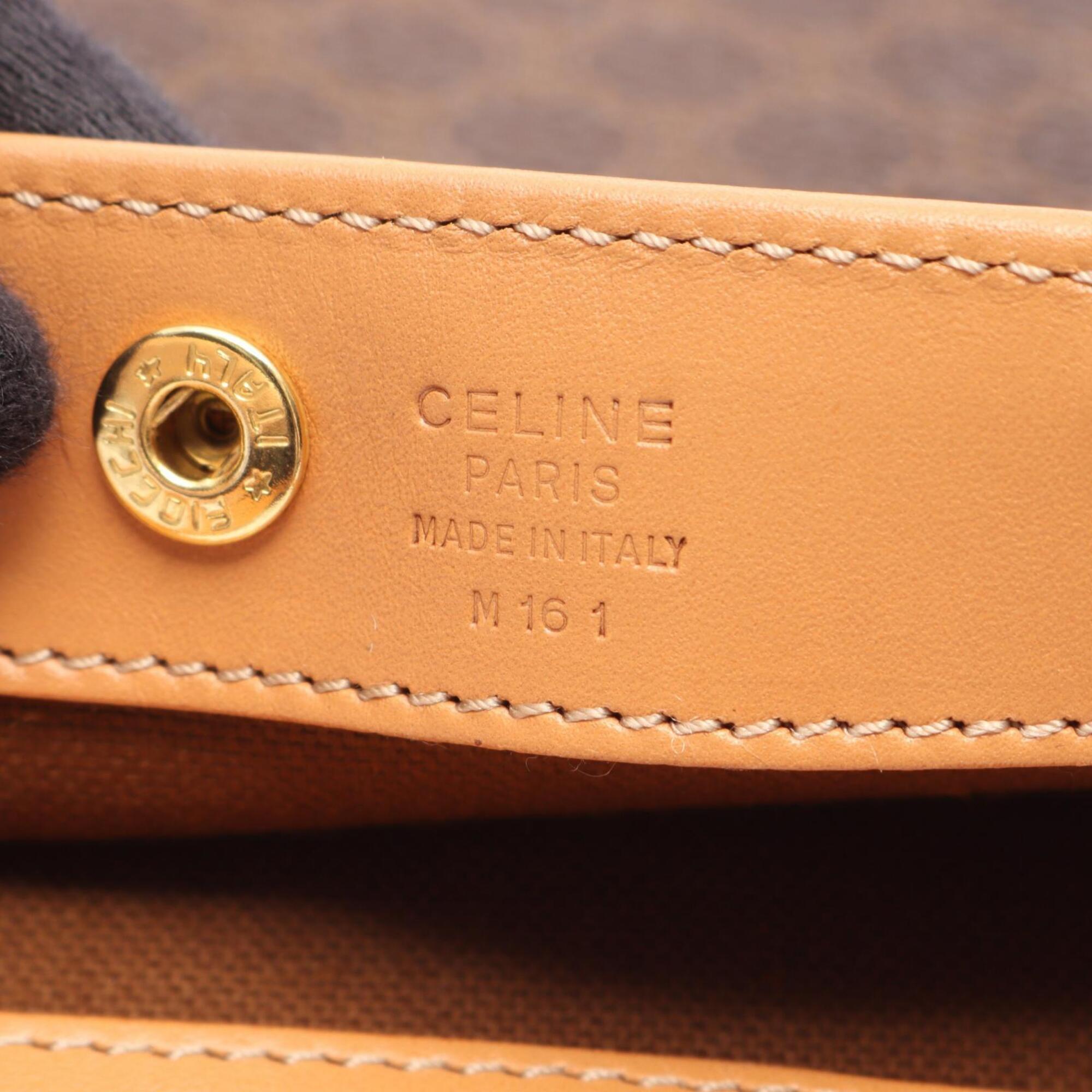 Celine Brown Coated Canvas Leather Handbag Tote Bag (Pre-Owned)