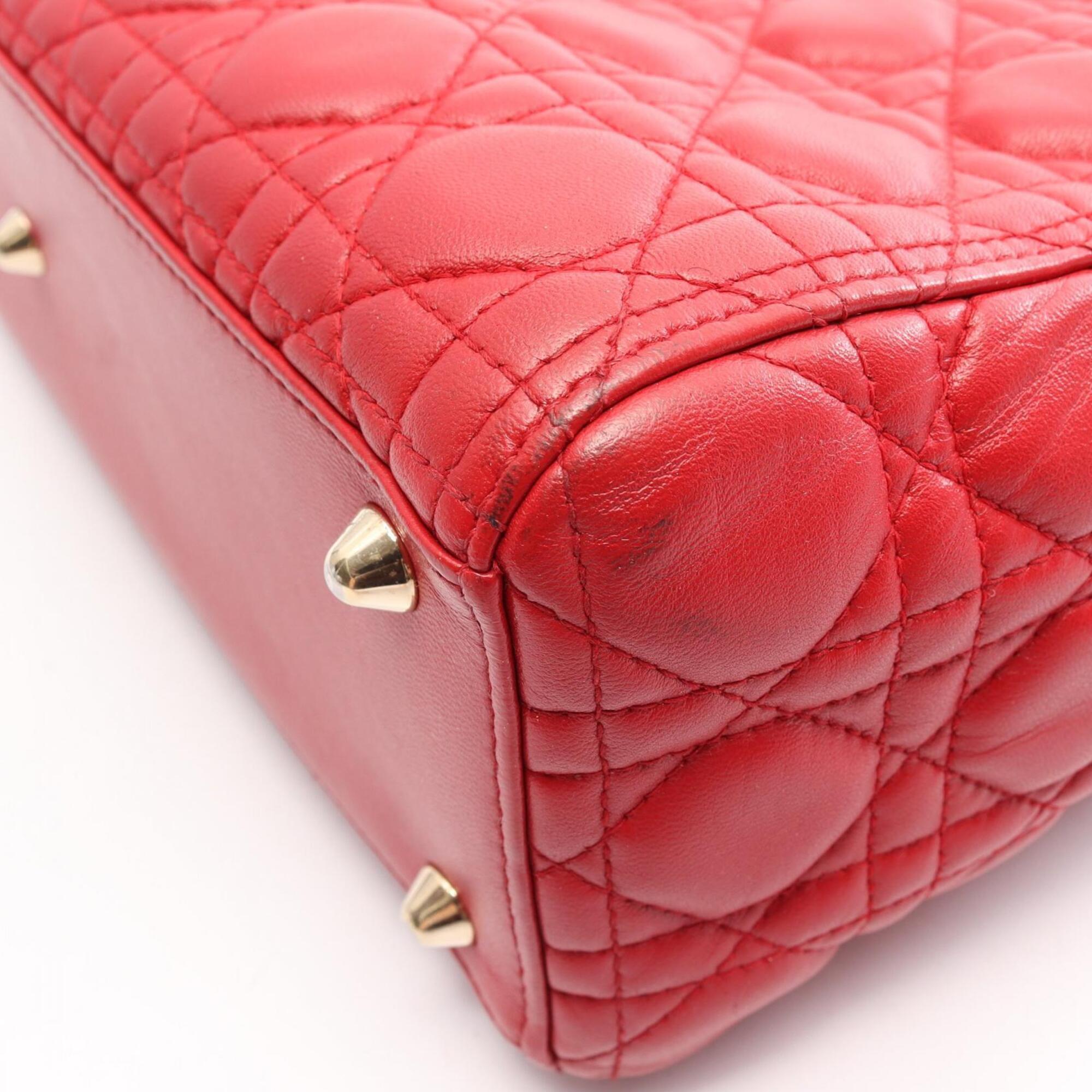 Christian Dior Red Color Leather Handbag (Pre-Owned)