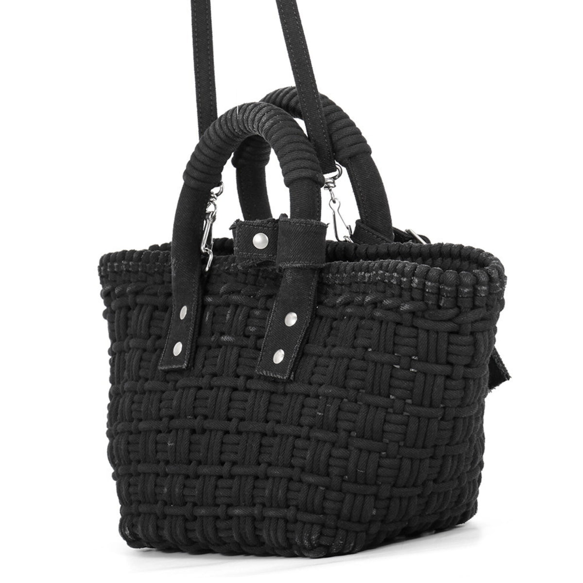Balenciaga Black Canvas Basket Handbag (Pre-Owned)