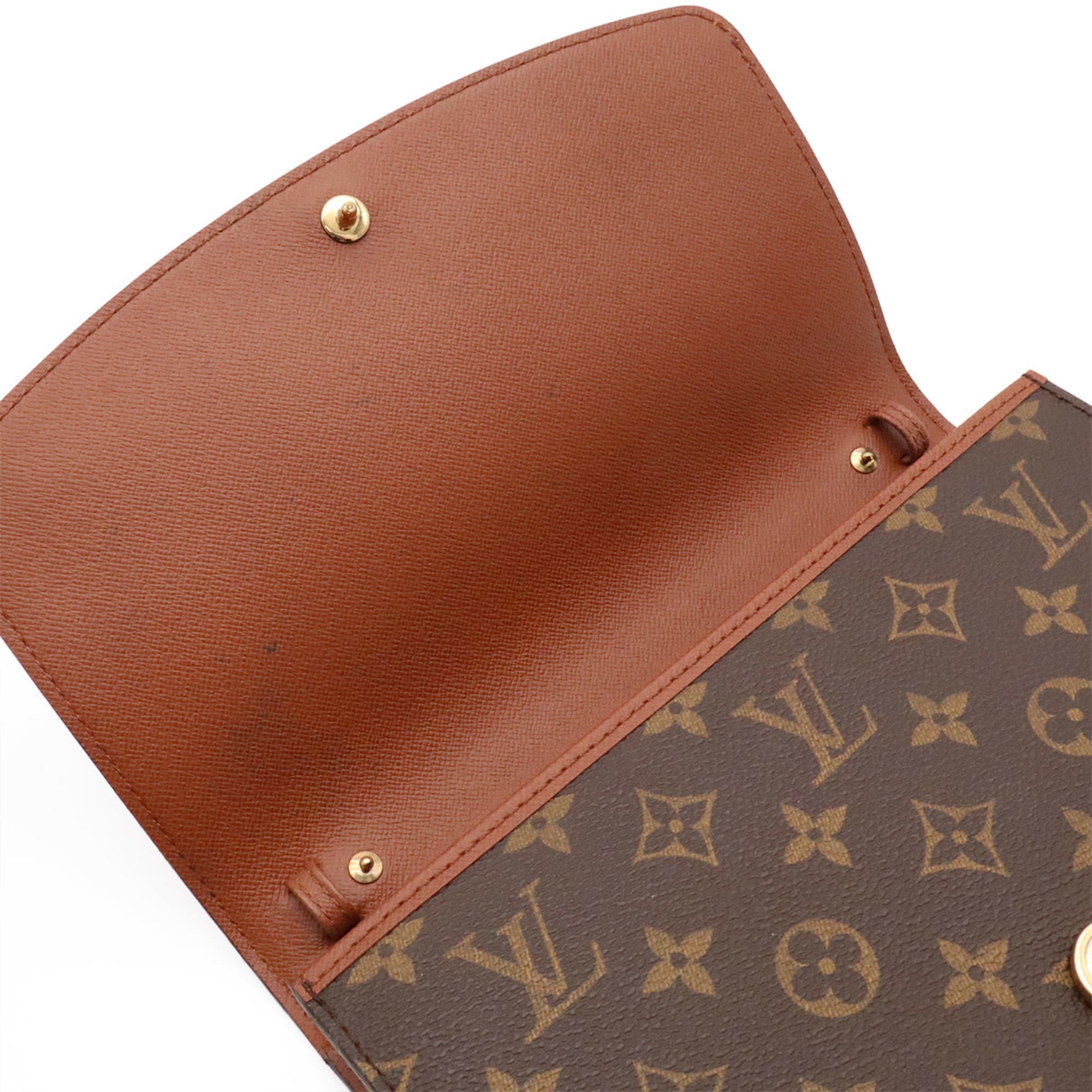 Louis Vuitton Brown Monogram Canvas Pvc Coated Canvas Clutch Bag Shoulder Bag (Pre-Owned)