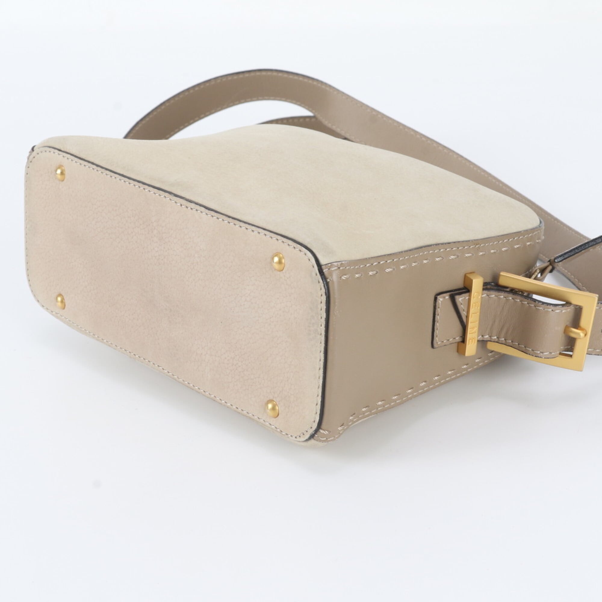 Celine Beige Leather Shoulder Bag (Pre-Owned)