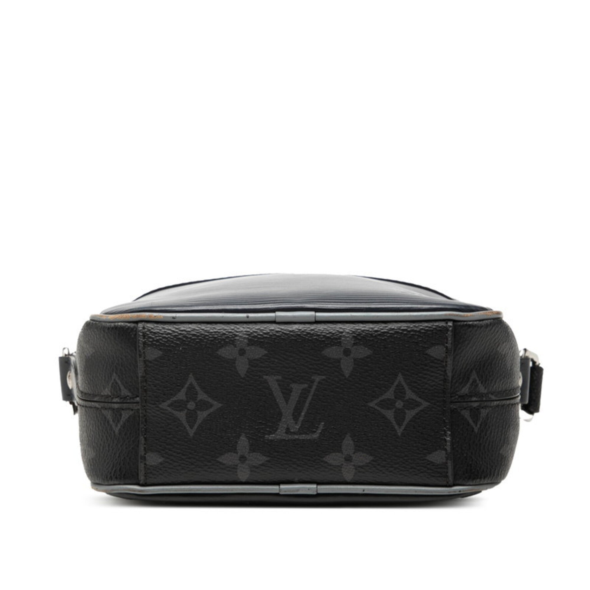 Louis Vuitton Black Gray Navy Pvc Leather Shoulder Bag (Pre-Owned)