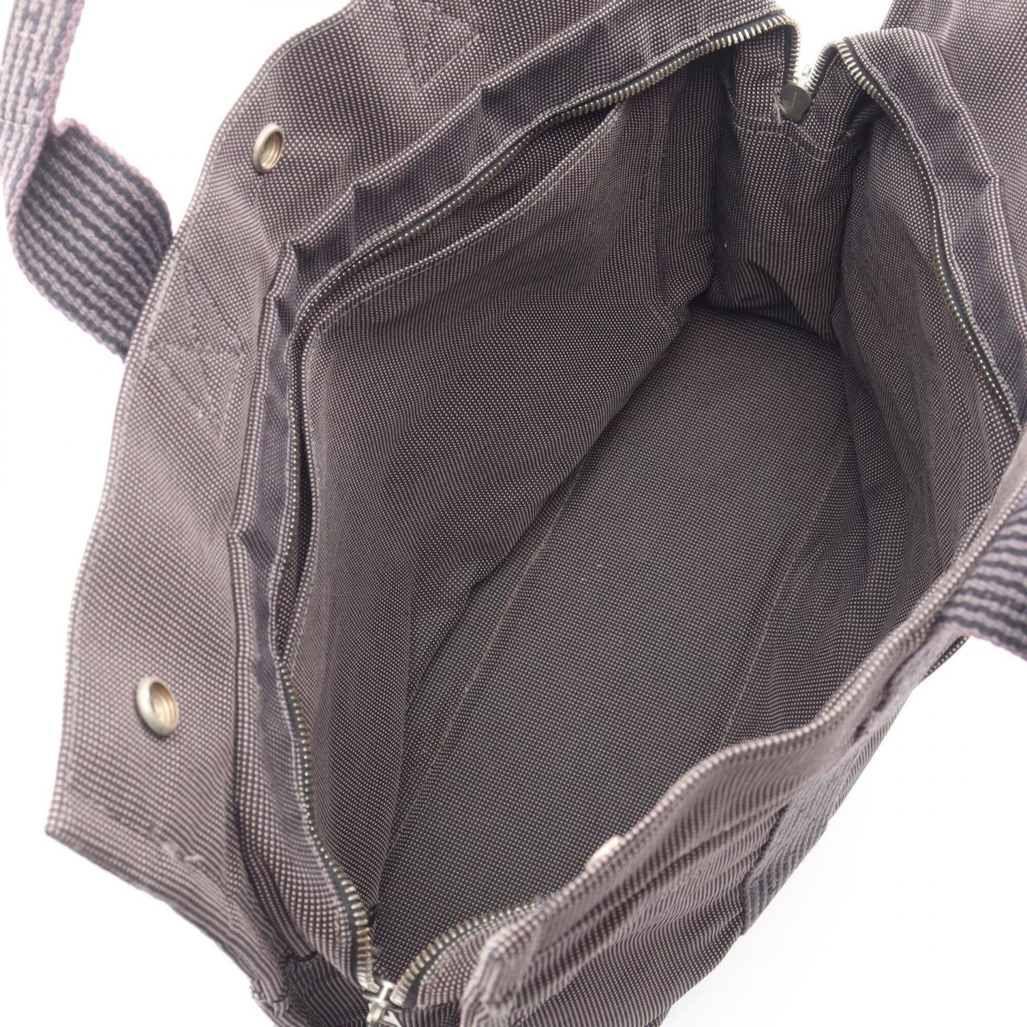 Hermes Gray Nylon Canvas Handbag Tote Bag (Pre-Owned)