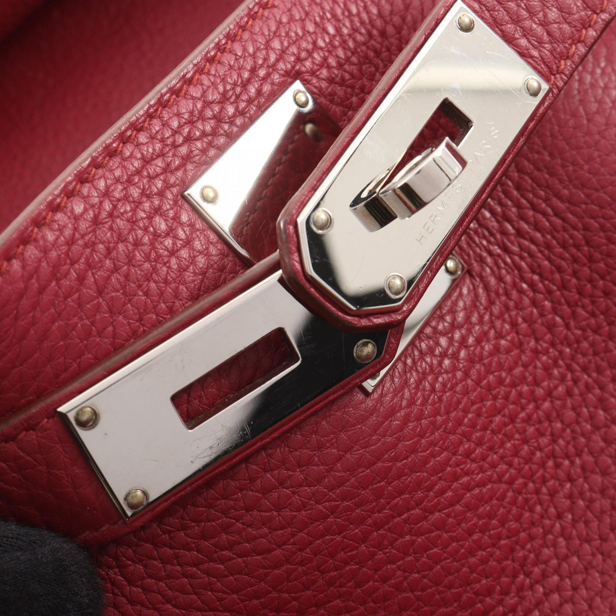 Hermes Pink Taurillon Clemence Leather Handbag Shoulder Bag (Pre-Owned)
