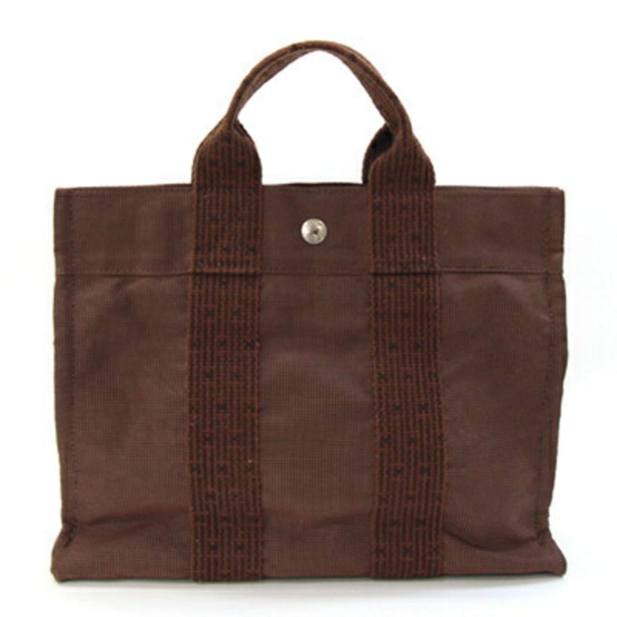 Hermes Brown Canvas Handbag (Pre-Owned)