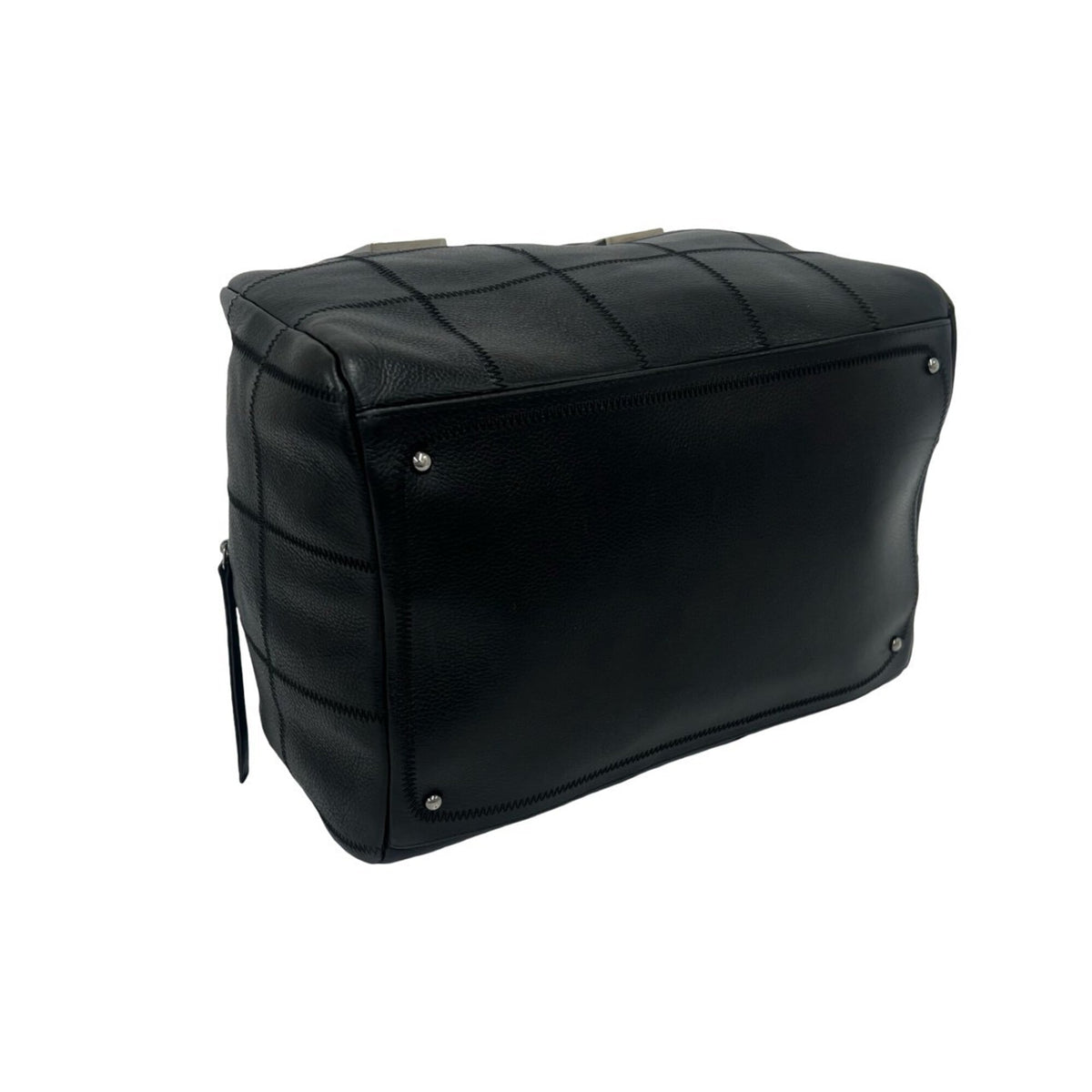 Chanel Black Leather Boston Bag Handbag (Pre-Owned)
