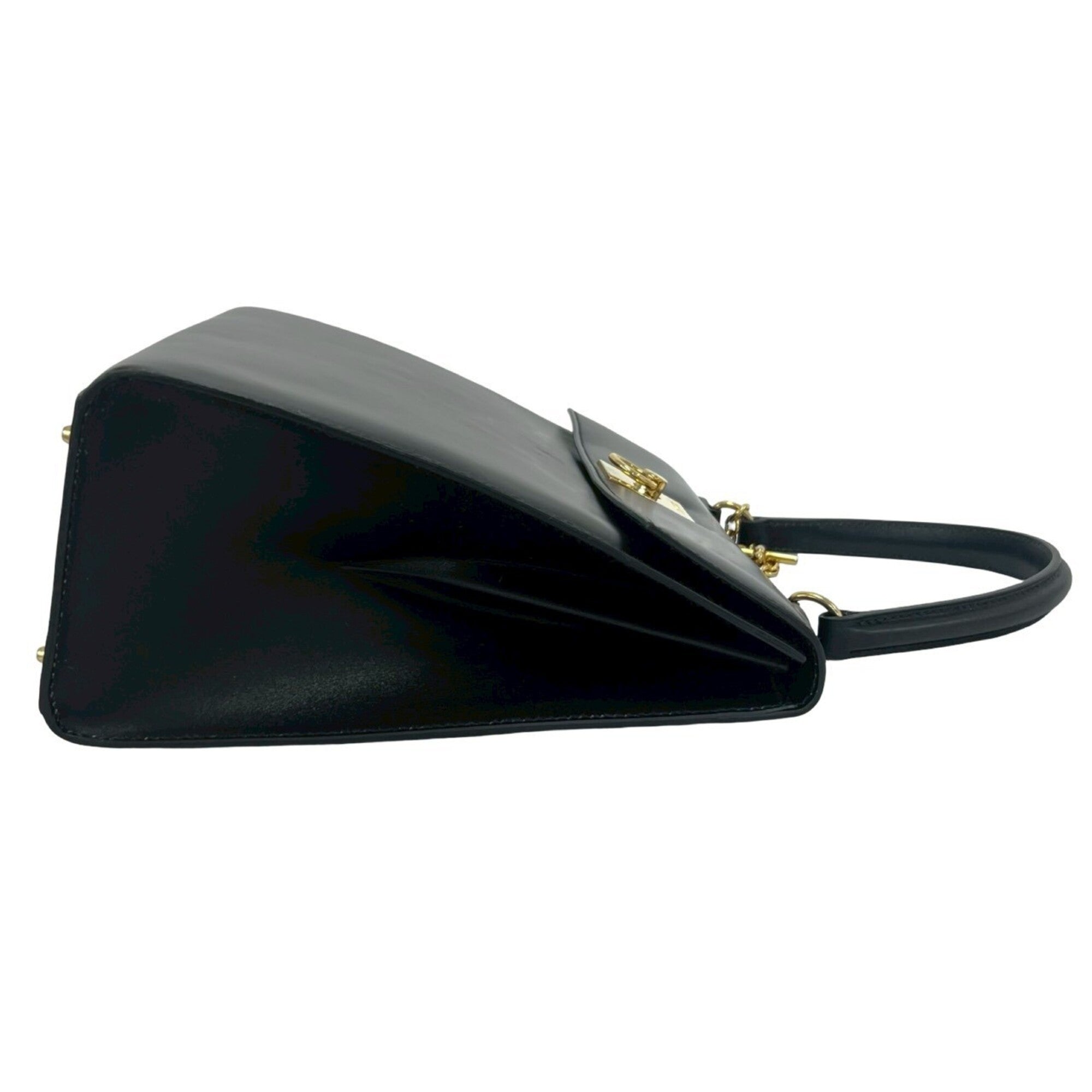 Celine Black Leather Handbag Tote Bag (Pre-Owned)