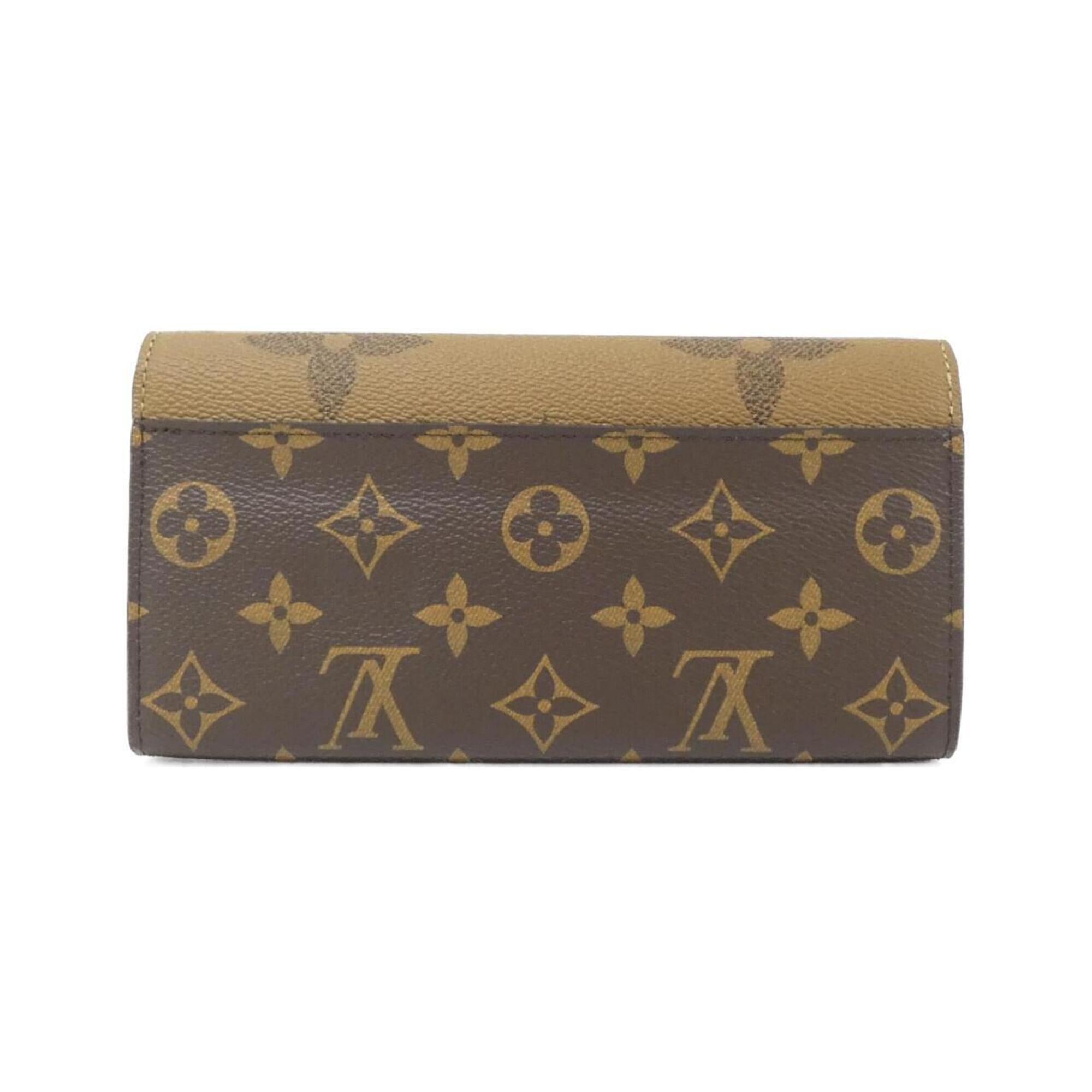 Louis Vuitton Marron Coated Canvas Long Wallet (Bi-Fold) (Pre-Owned)