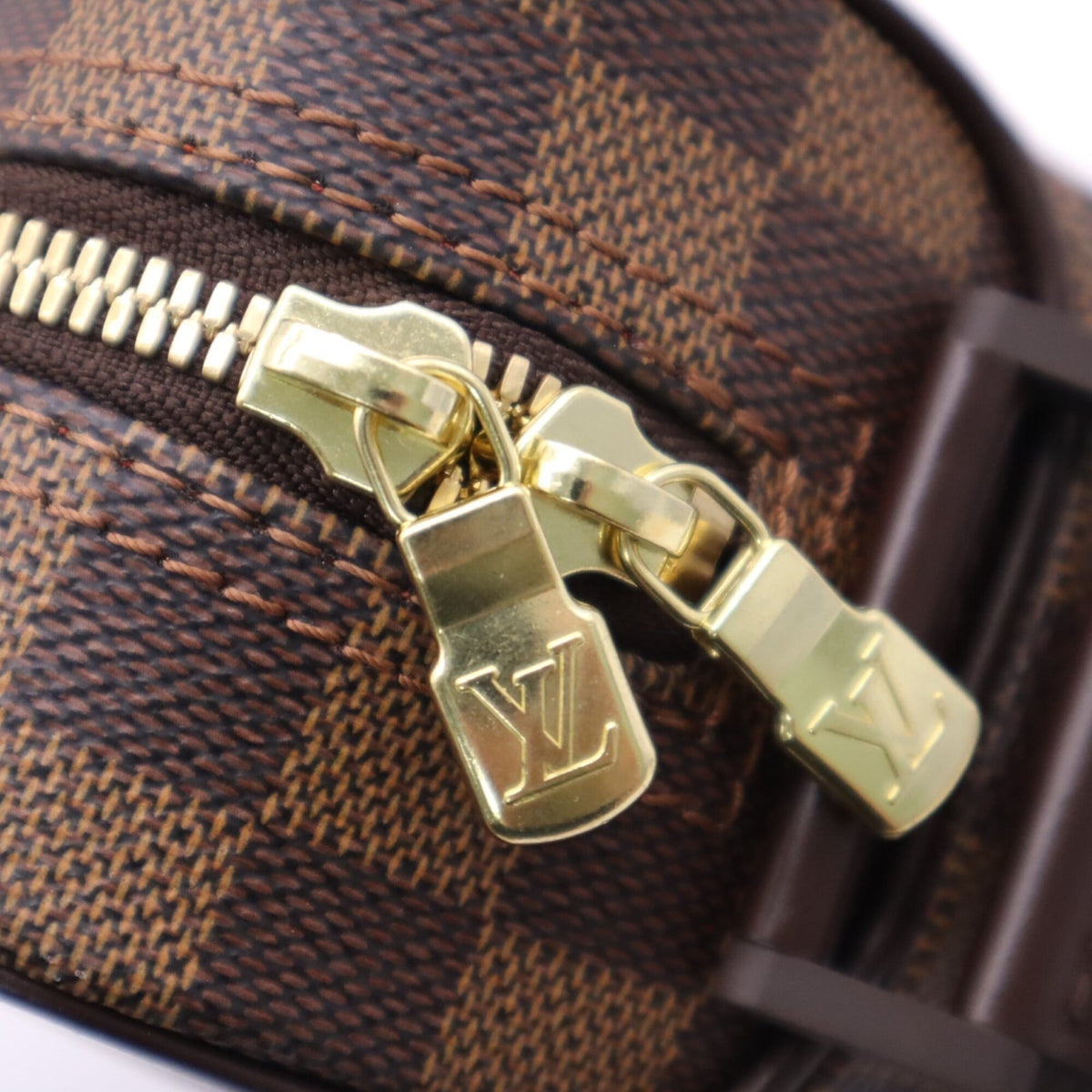 Louis Vuitton Damier Beige Brown Coated Canvas Leather Shoulder Bag (Pre-Owned)