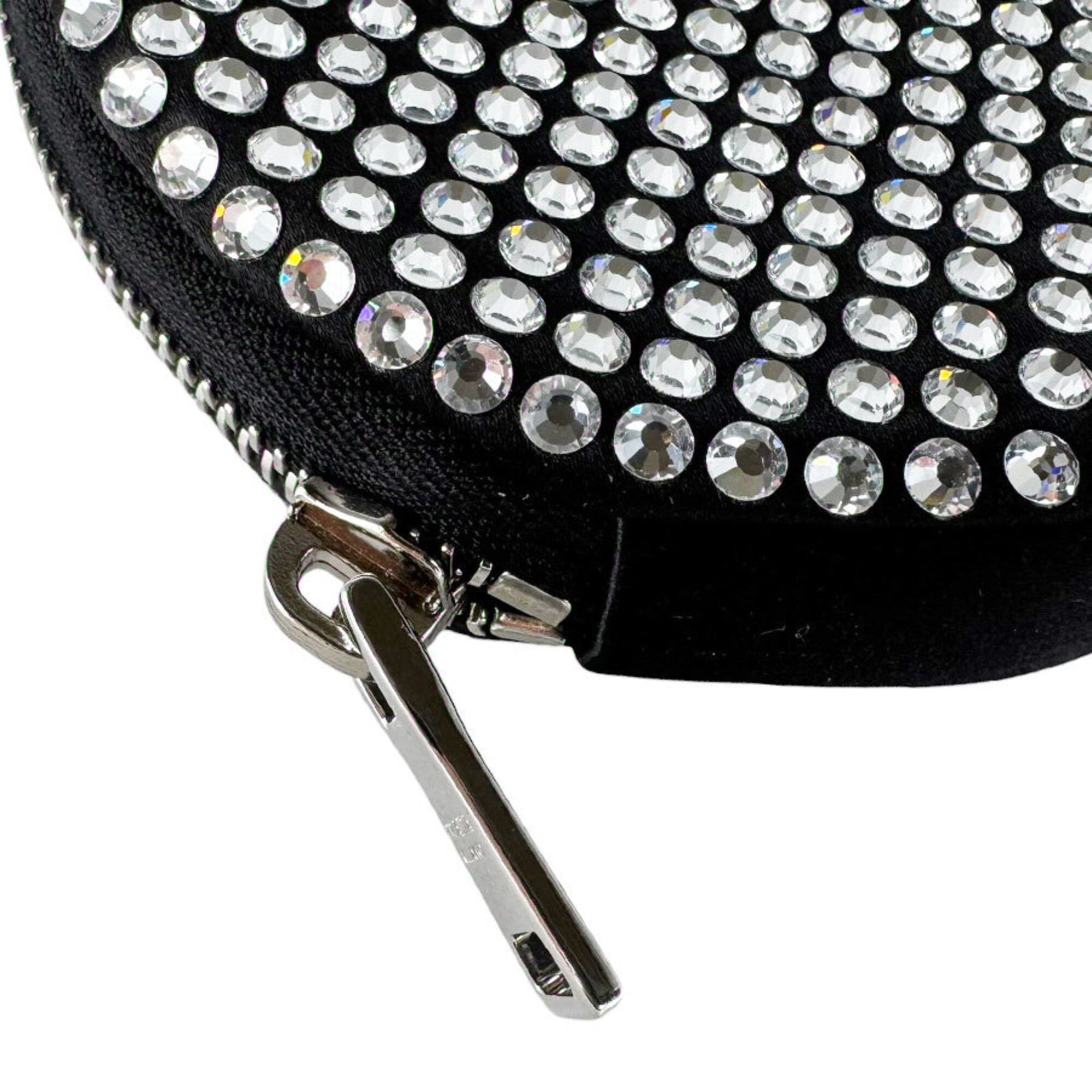 Prada Black Satin Rhinestone Shoulder Bag (Pre-Owned)