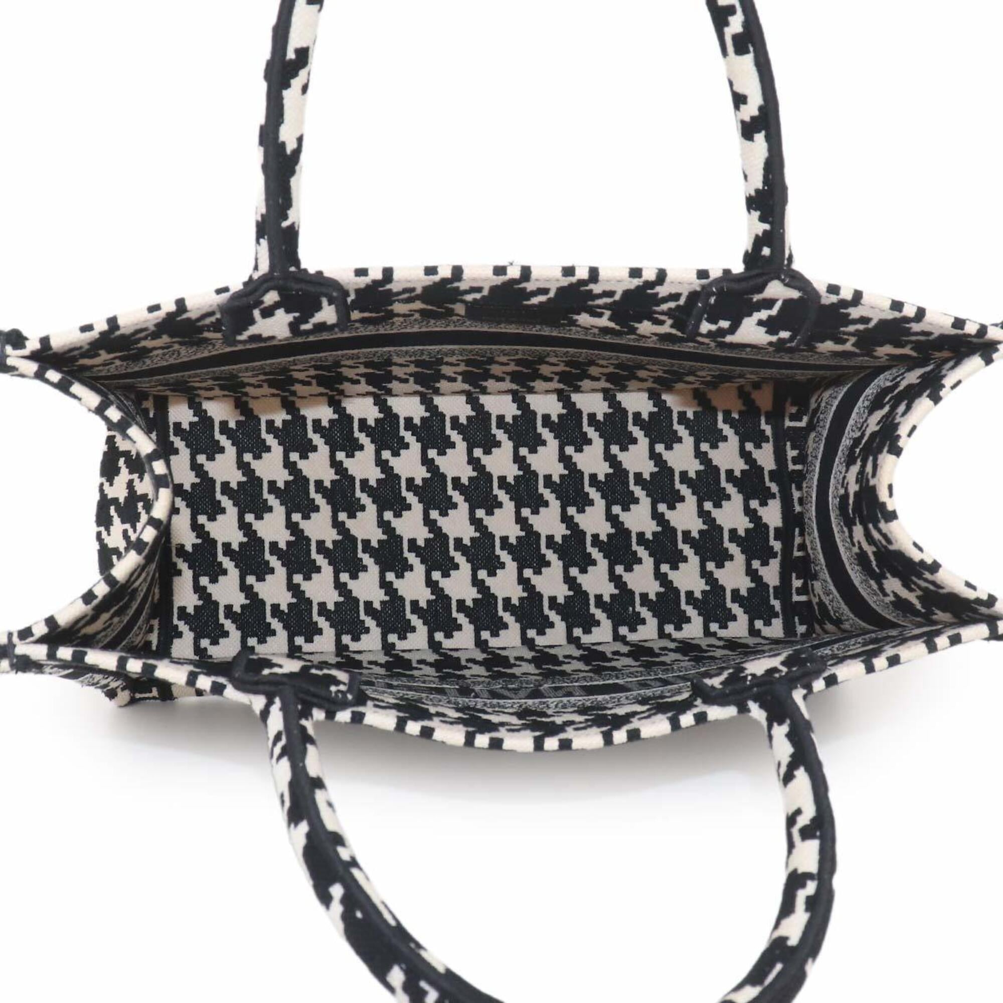 Christian Dior Black White Canvas Handbag Tote Bag (Pre-Owned)