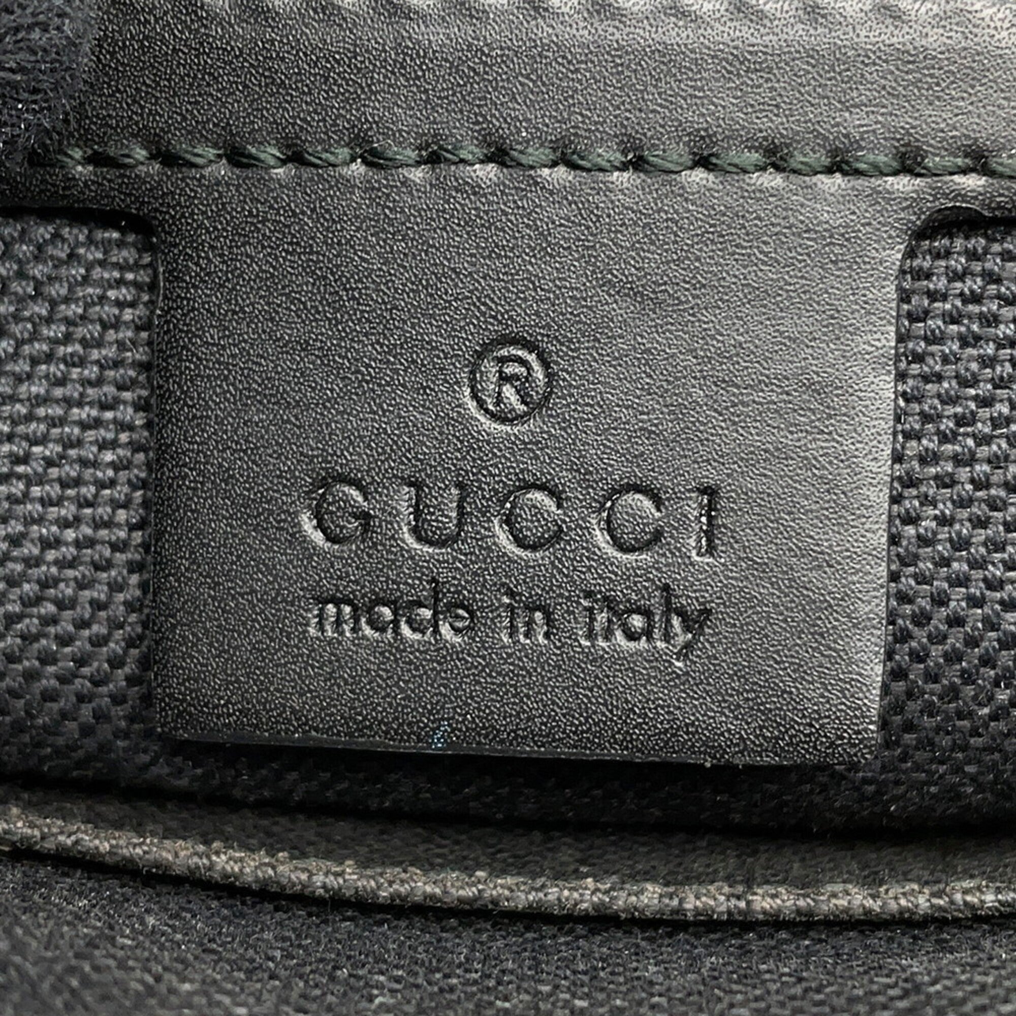 Gucci Black Gg Supreme Leather Handbag Sling Bag (Pre-Owned)