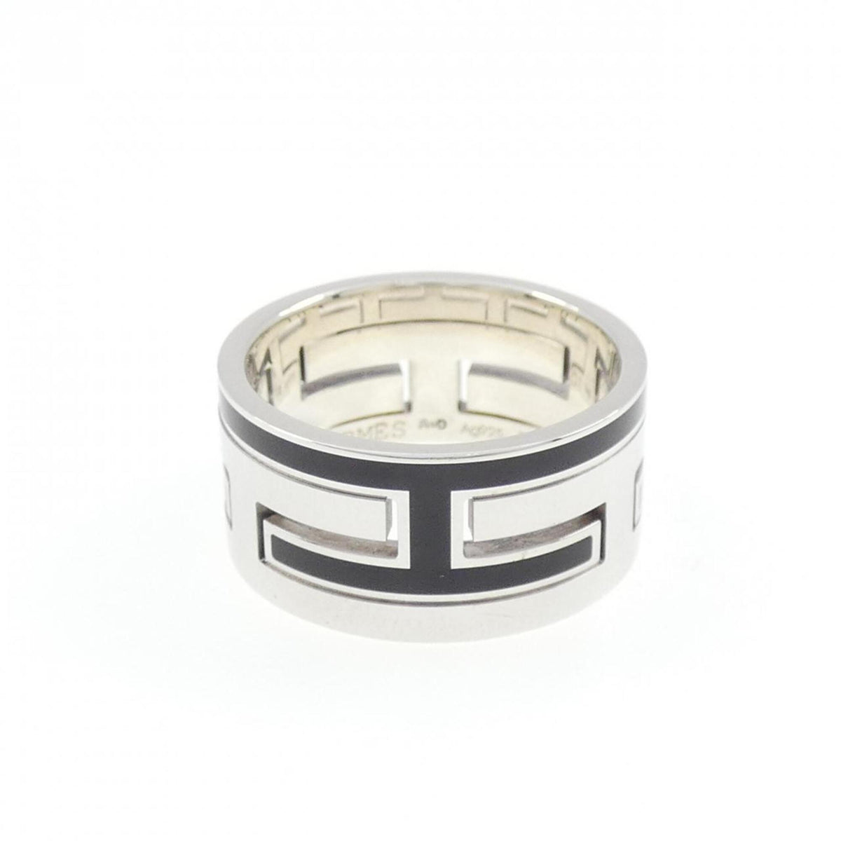 Hermes Silver Silver 925 Band Ring (Pre-Owned)