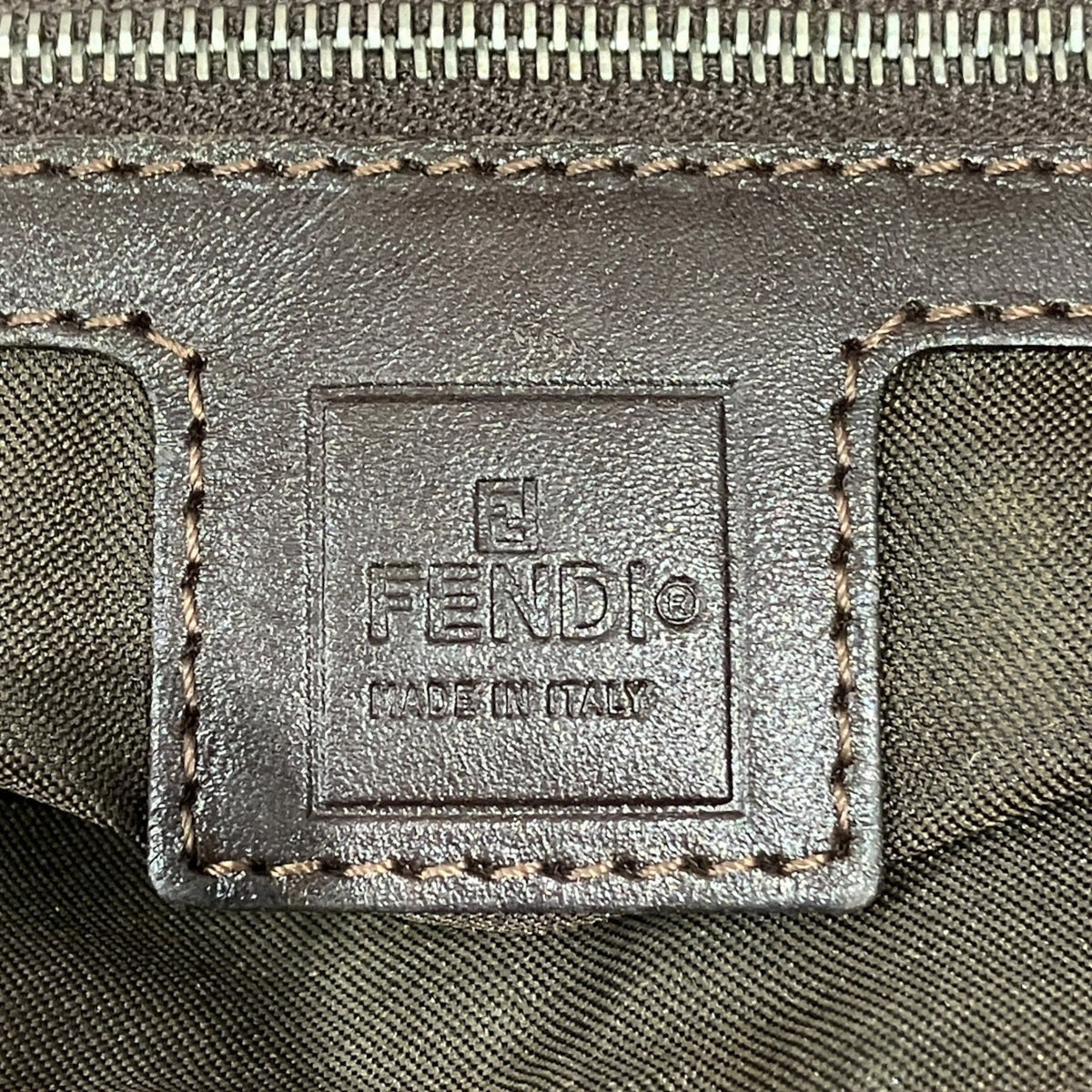 Fendi Brown Nylon Leather Handbag (Pre-Owned)