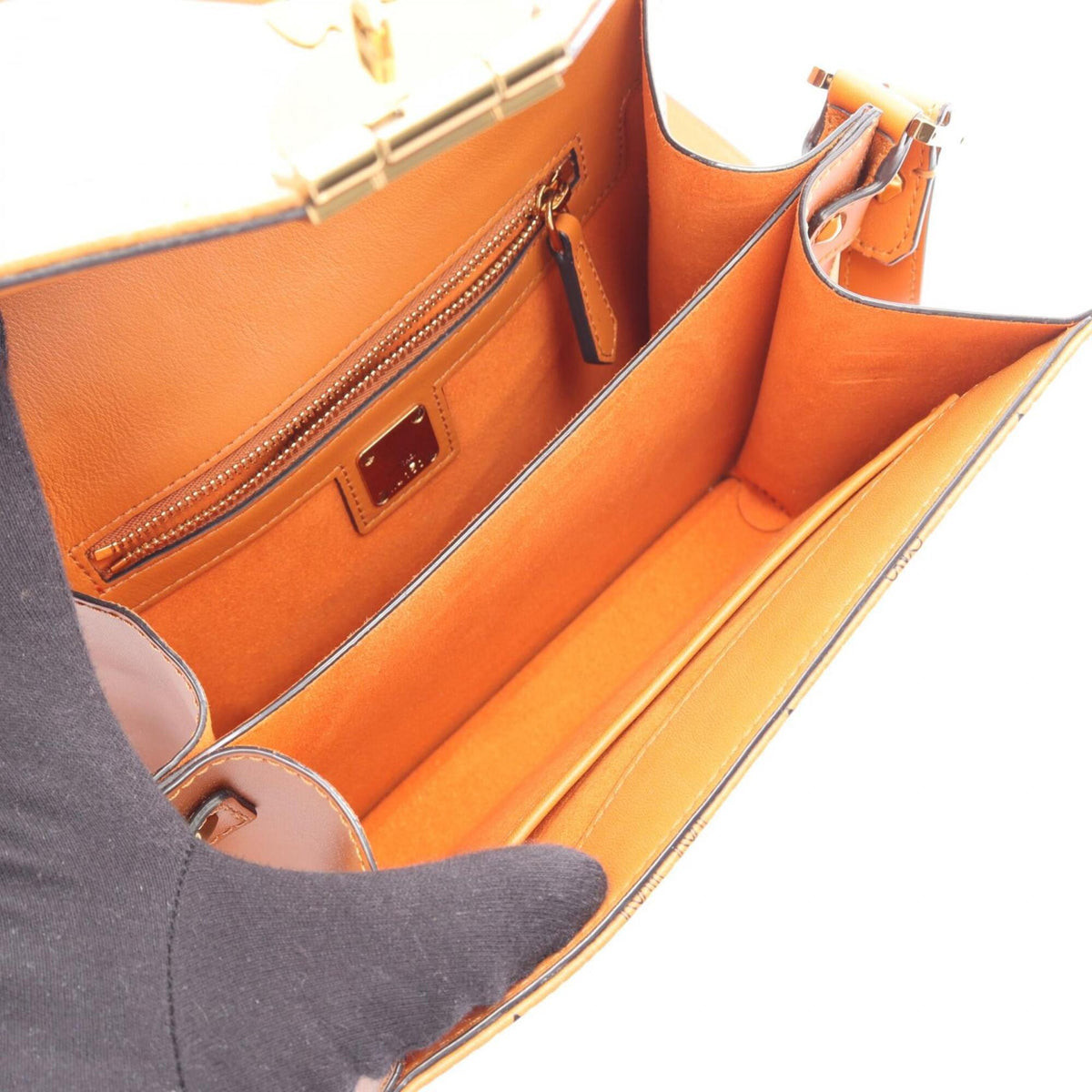 Mcm Brown Coated Canvas Leather Handbag Shoulder Bag (Pre-Owned)